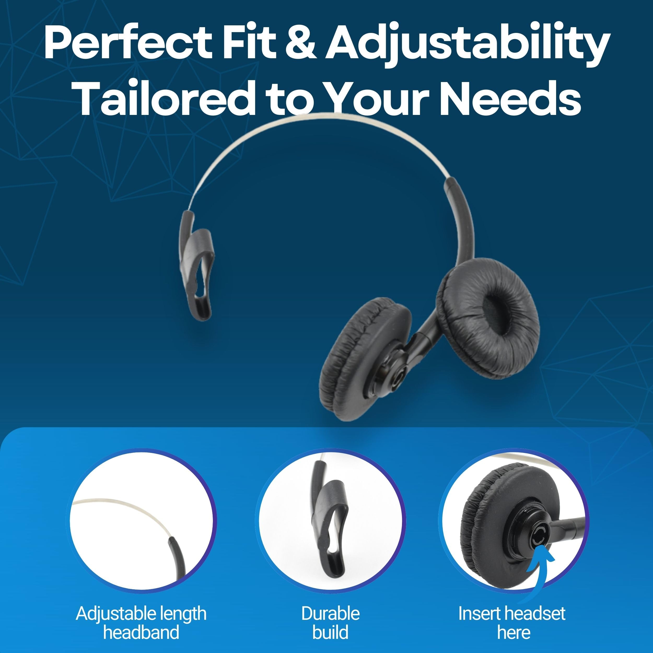 Plantronics 84605 Replacement Headband with Extra Cushion for Savi CS540 W740 W745 W440 W740-M Headsets - Comfortable Over-The-Head Design for Office, Call Center & Remote Work