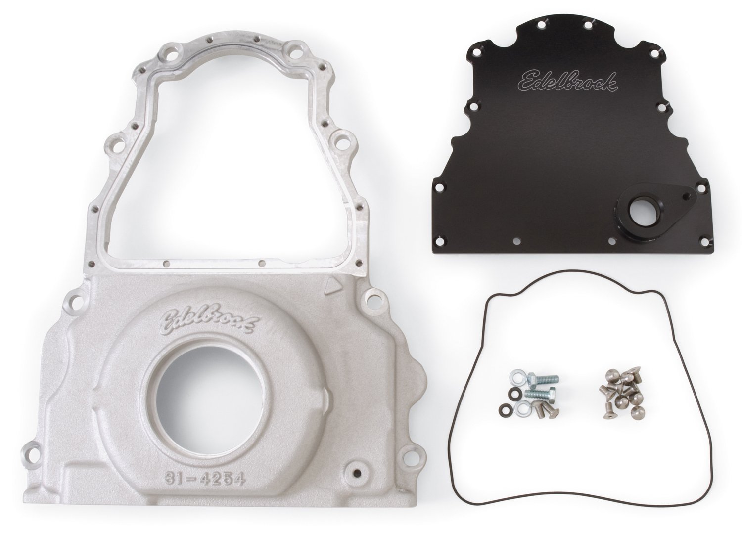 Edelbrock 4255 Performance Timing Cover - Universal Fit for Small Block Chevy Engines - High-Quality Aluminum Replacement Part for Improved Engine Protection and Durability | Perfect for Engine Rebuilds, Performance Upgrades, and Classic Car Restoration Projects