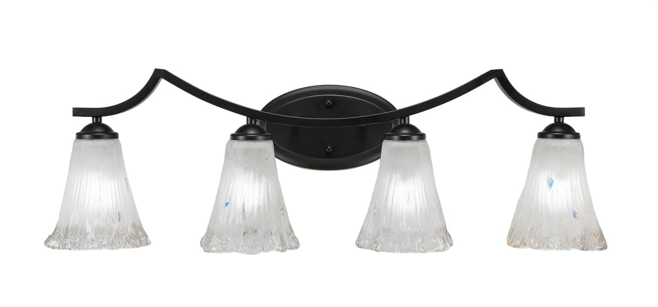 Zilo 4-Light Matte Black Bathroom Vanity Light Fixture - Modern LED Bath Bar for Bathroom, Powder Room & Dressing Room (Model 554-MB-721) | Perfect for Vanity Mirror Lighting & Home Decor