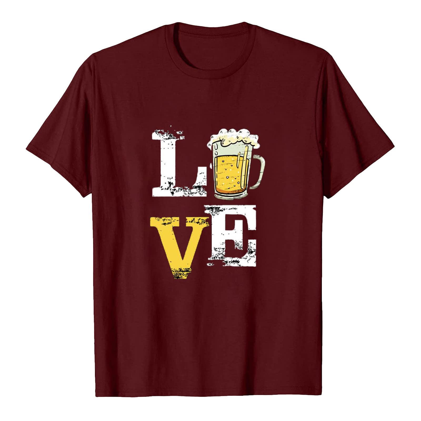 Boho Tank Tops for Women | Summer Short Sleeve Crewneck T-Shirt with Letter Print | Oktoberfest & Casual Wear | Men's & Women's Fashion Tops for Beach, Festival, and Everyday Outfits