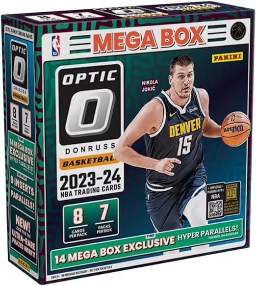 2023-24 Panini Donruss Optic Basketball Mega Box - 56 Cards per Box with Hyper Parallels | NBA Trading Cards Collection for Collectors & Fans | Perfect for Gifts, Investments, and Display