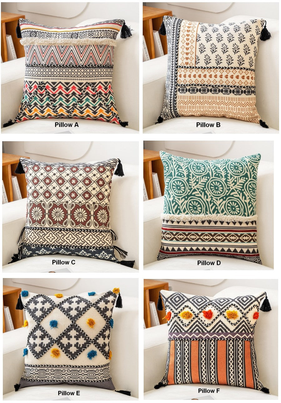 Modern Geometric Throw Pillows - Oriental Square Couch Pillows for Living Room Decor, Bohemian Style Decorative Sofa Pillows | Perfect for Home Decor, Accent Seating & Cozy Living Room Styling