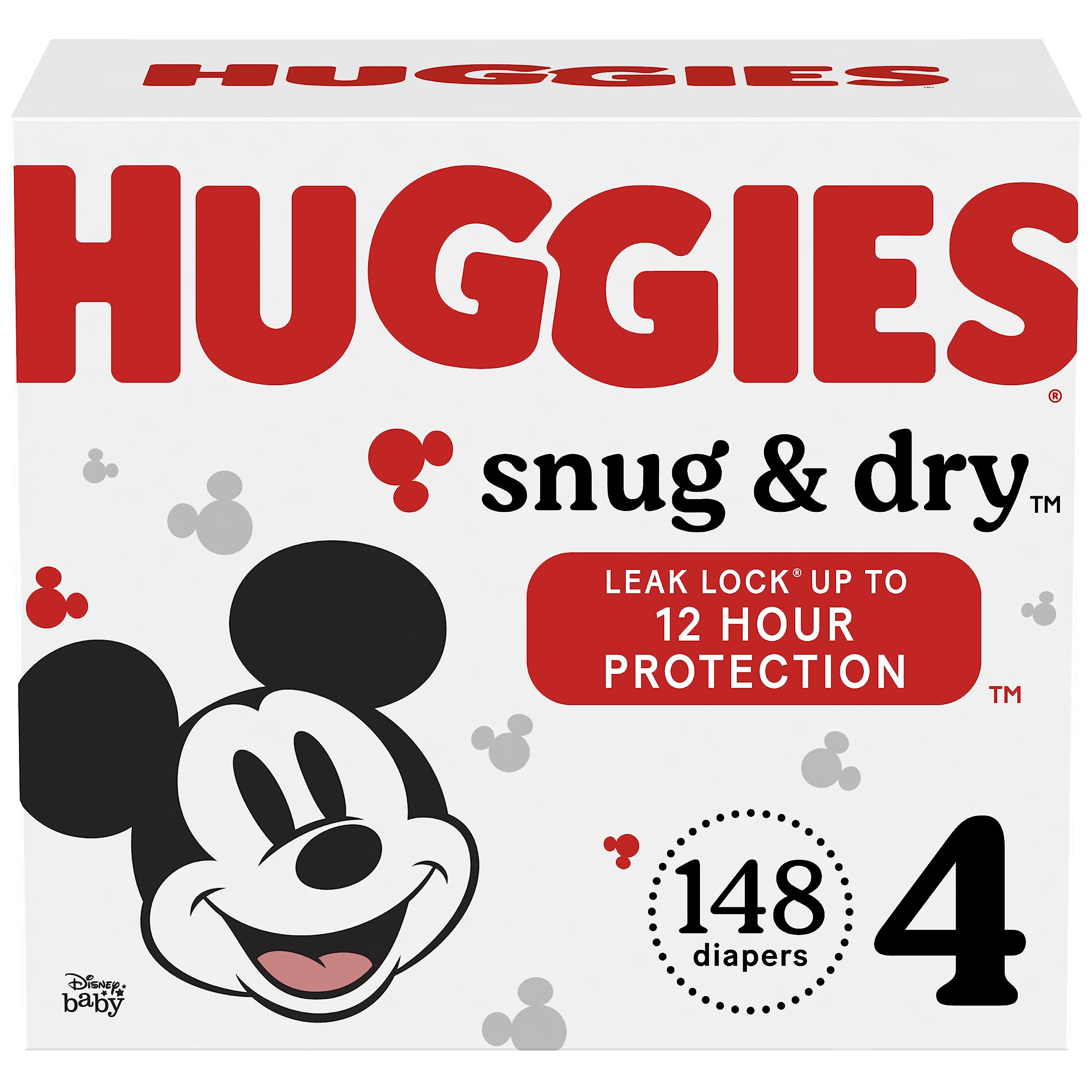 Huggies Overnites Nighttime Baby Diapers Size 4 (116 Count) & Snug & Dry Disposable Diapers Size 4 (148 Count) - Premium Overnight Protection for Babies - Perfect for Nighttime Use and Daytime Comfort