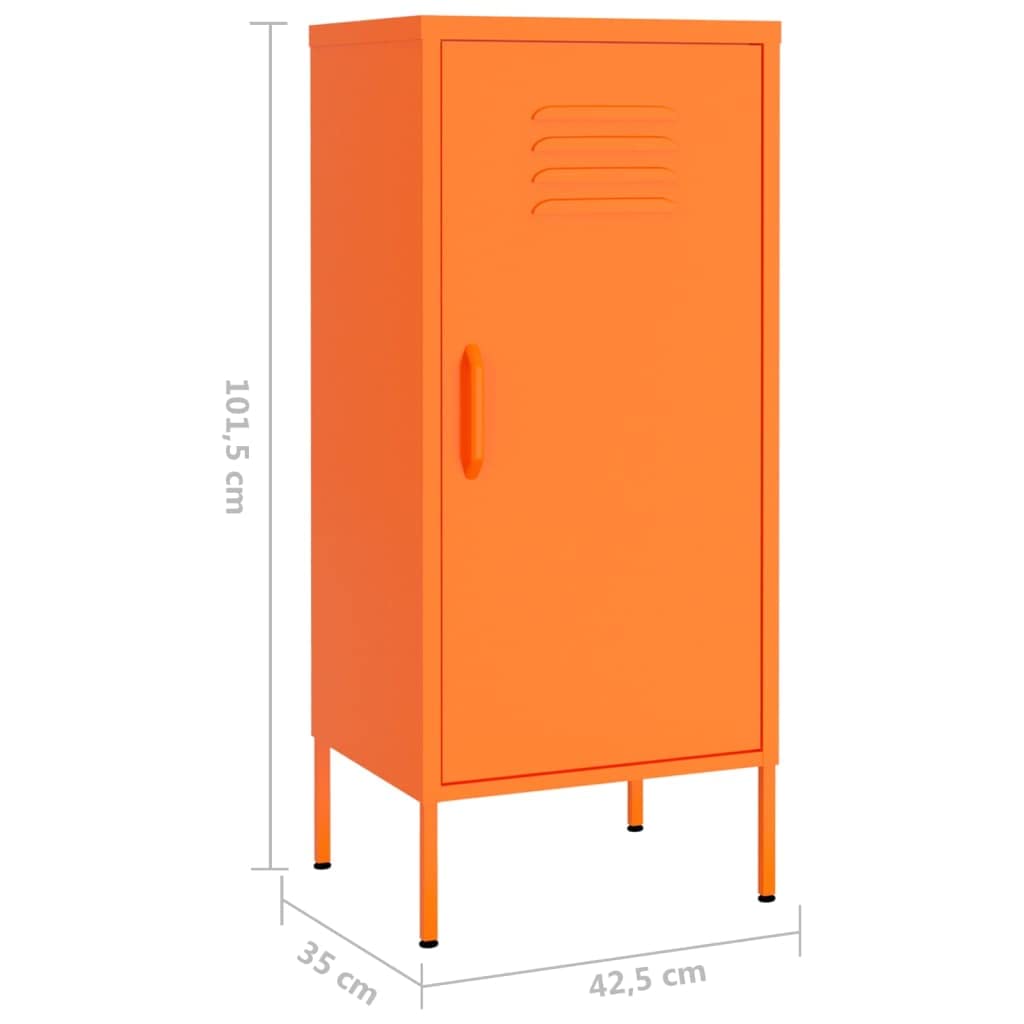 vidaXL 5-Shelf Storage Cabinet, Steel Bookcase with Adjustable Shelves - Orange Modern Home Furniture for Living Room, Office, Bedroom Organization & Display