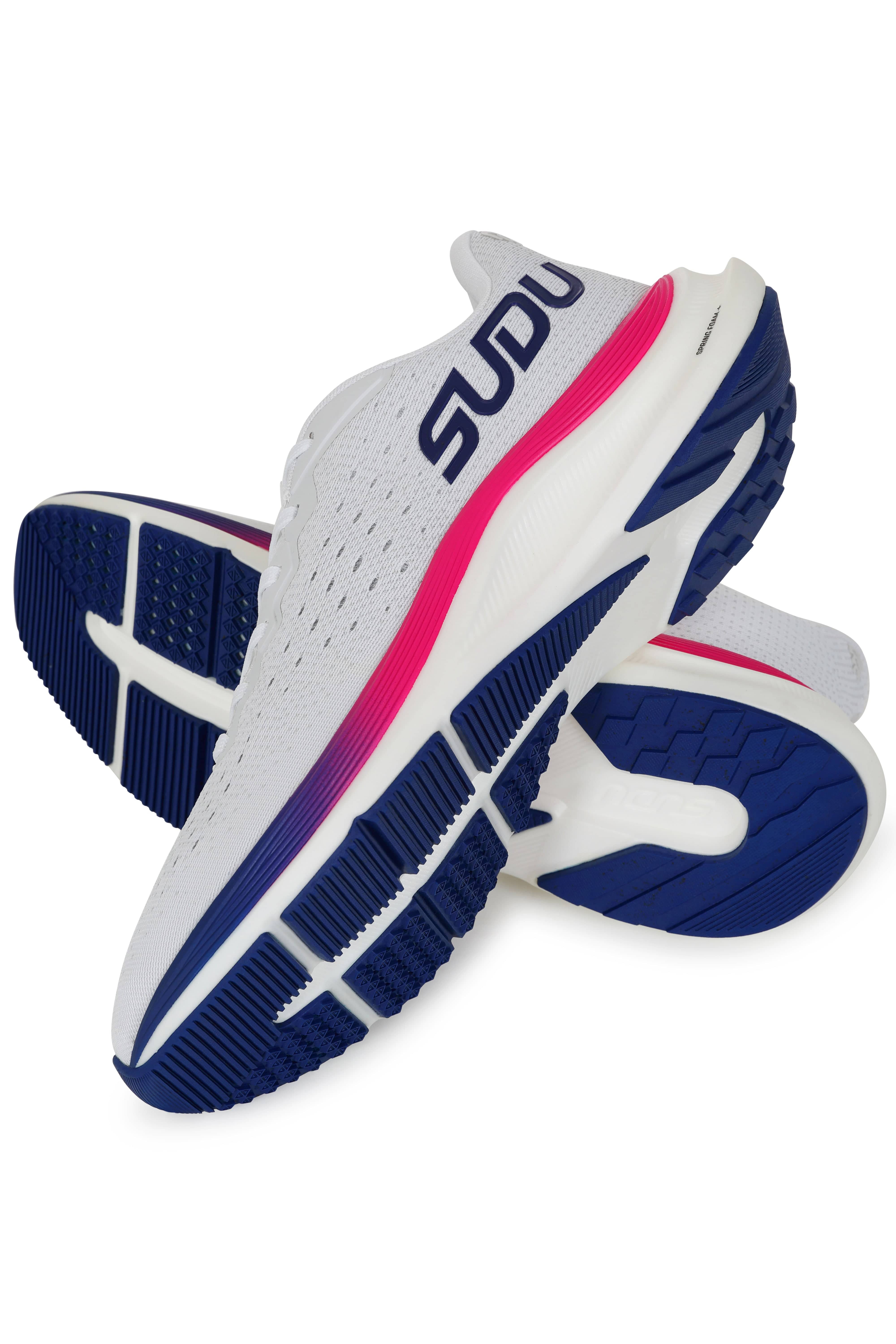 SRM 01 Running Shoes for Women - Lightweight Breathable Gym Workout Sneakers - White & Pink Color - Perfect for Jogging, Training & Fitness Activities