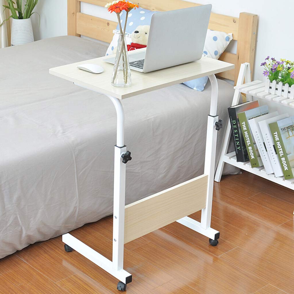 Adjustable Height Overbed Table with Wheels - Portable Standing Laptop Desk (71-90cm) for Bedside, Sofa & Study | Multifunctional Rolling Cart for Home Office, Hospital & Dorm Room Use