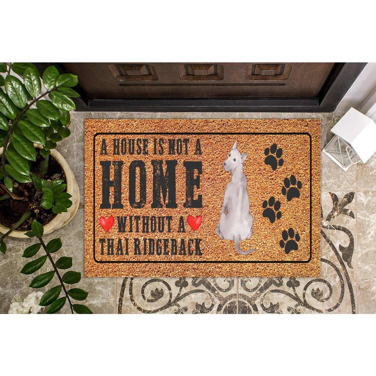 Durable Coir Door Mat for Dog Lovers - 24x36in Natural Welcome Mat for Front Door, Outdoor & New Home Use - Perfect for Thai Ridgeback Owners & Pet-Friendly Households | Great for Entryway, Patio & Mudroom Protection