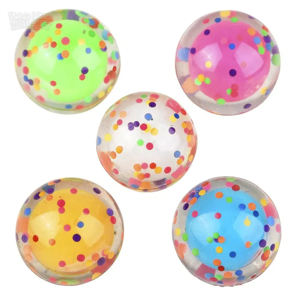 Glow in the Dark 1.75 Inch LED Light Up Confetti Bounce Ball - High Bouncing Party Favors for Kids Birthday, Nighttime Play & Outdoor Games