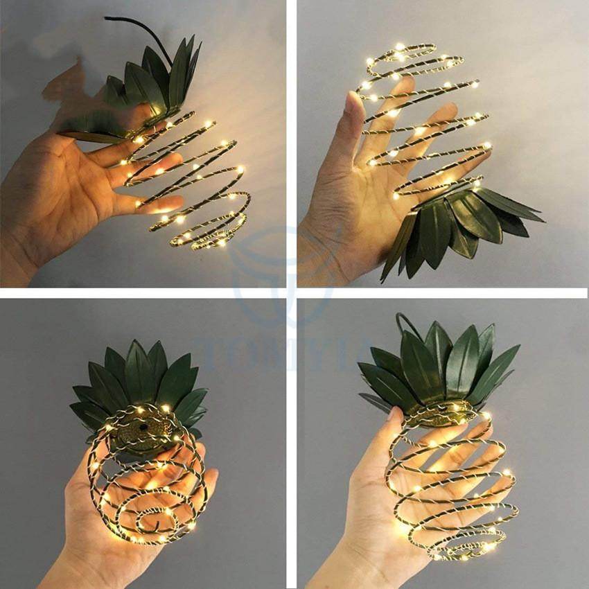 Solar Pineapple Lamp - Waterproof Outdoor Garden Decor with Warm White LED Light for Patio, Backyard, and Pathway Lighting