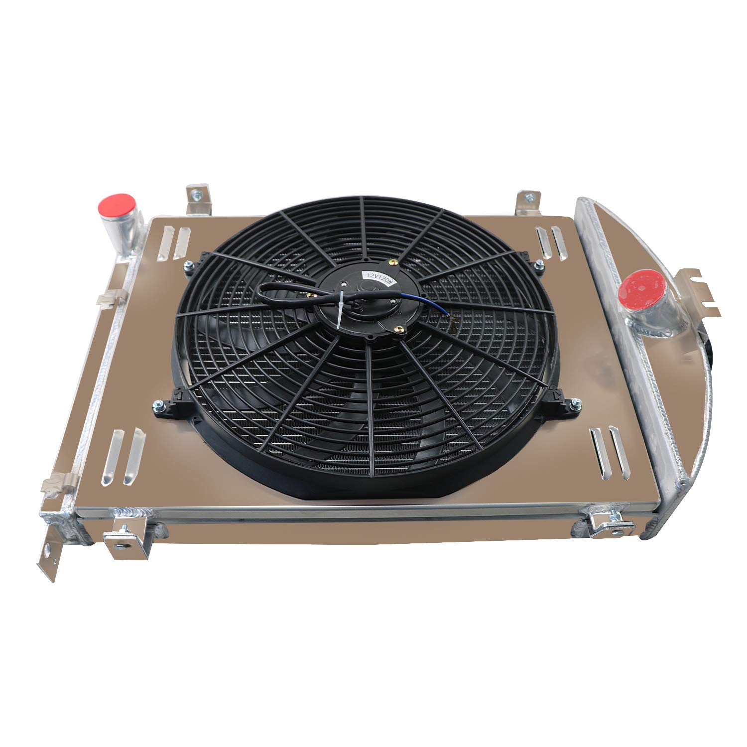 ALLOYWORKS Heavy Duty 3-Row Aluminum Radiator with Shroud Fan & Relay Kit - Compatible with 1930-1931 Ford Model A/AA 3.3L L4 V8 Engines - Perfect for Classic Car Restoration & Hot Rod Upgrades