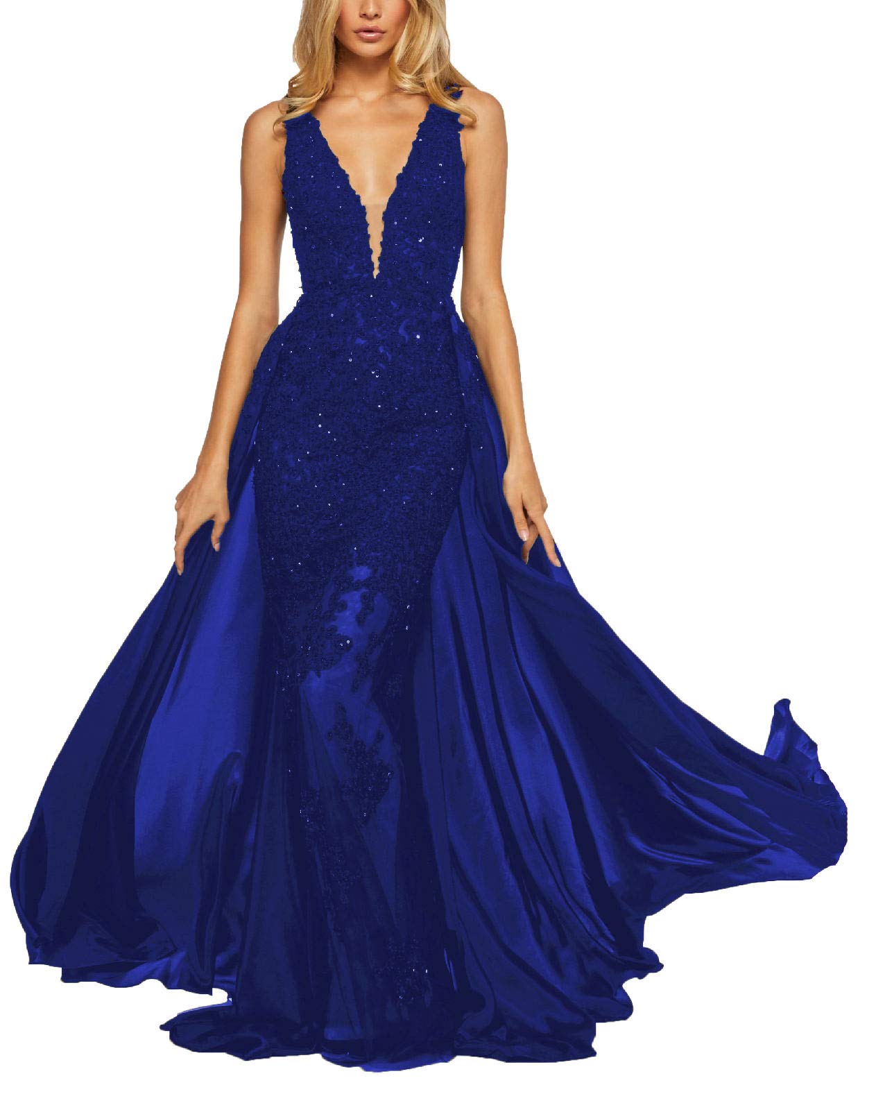 Elegant Yisha Bello Evening Gowns for Women - Formal Dresses with Detachable Train, Long Ball Gowns for Prom, Wedding, Gala & Special Occasions