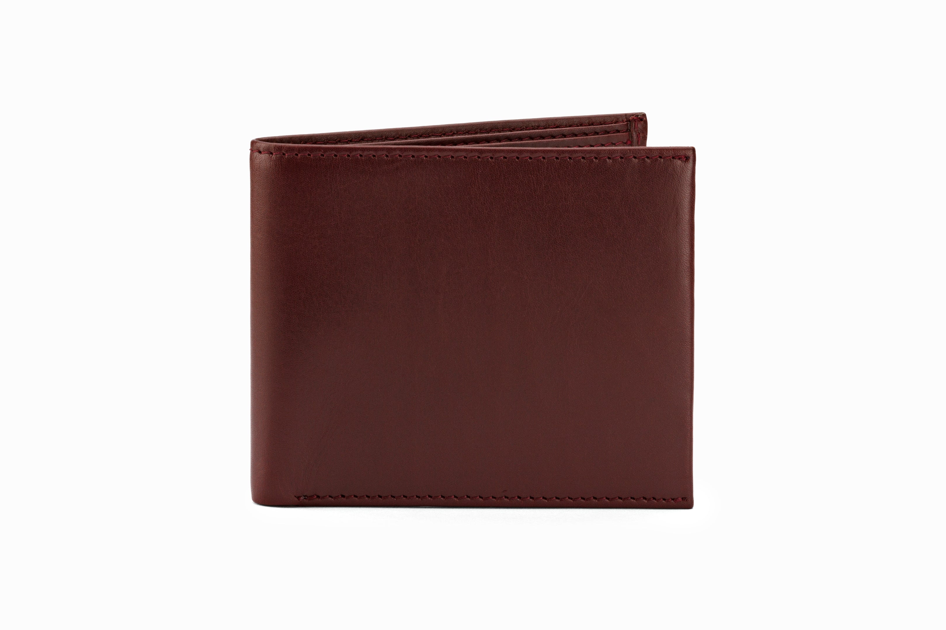 Slim Genuine Leather Wallet for Men - Burgundy Color | RFID Blocking | Minimalist & Lightweight | Perfect for Everyday Use, Travel, and Business