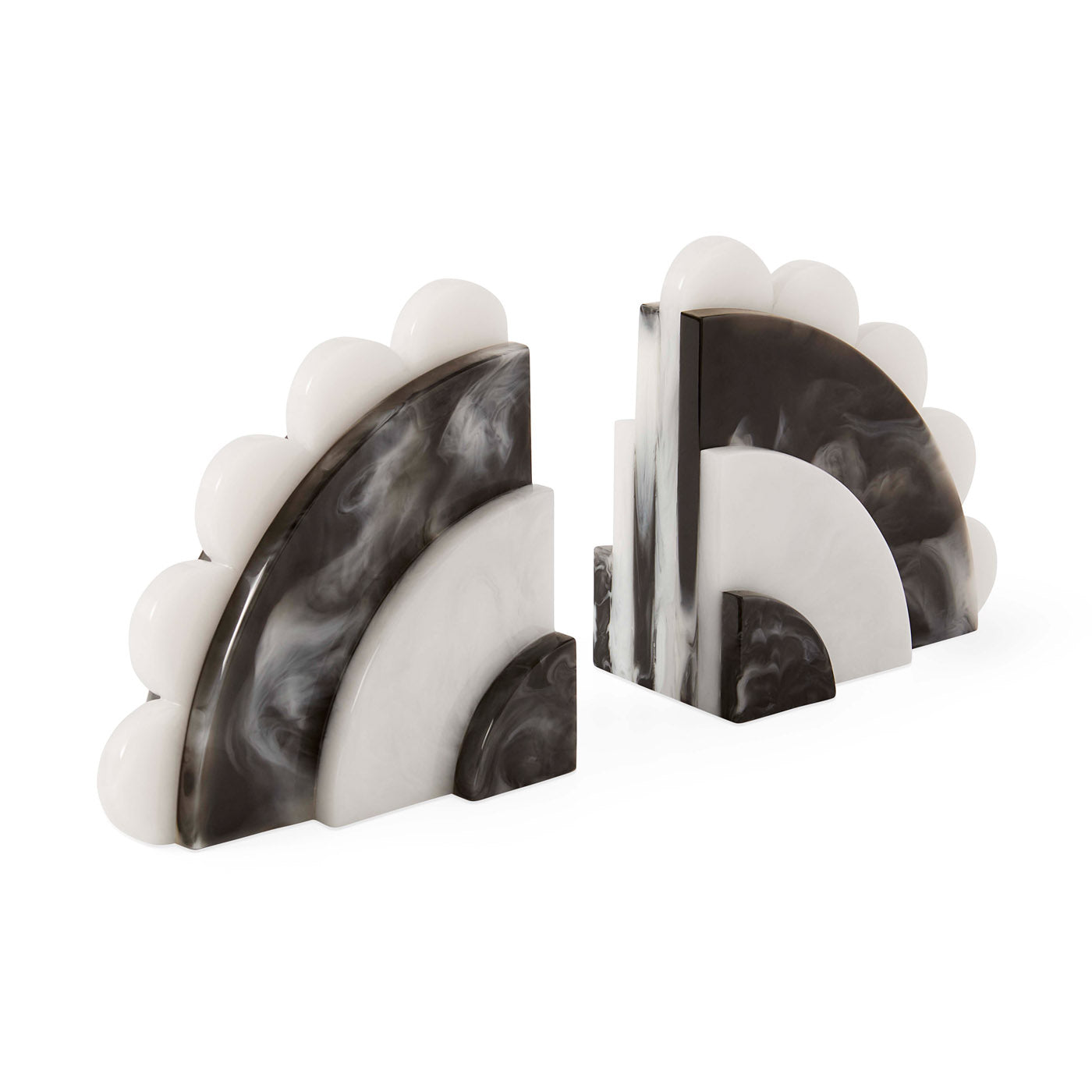 Como Black & White Bookends - Stylish Book Supports for Home & Office Decor - Perfect for Shelves, Desks & Libraries