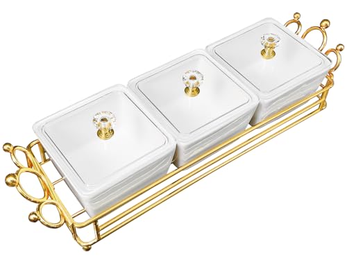 White 3 Removable snack platter