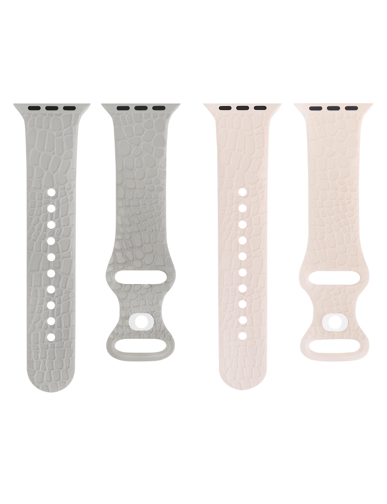 2 Pack Genuine Leather Crocodile Pattern Apple Watch Bands for 38mm 40mm 41mm 42mm 44mm 45mm 49mm - Compatible with iWatch Series 8/7/6/5/4/3/2/SE/Ultra - Stylish Replacement Strap for Men & Women - Perfect for Work, Parties & Everyday Wear