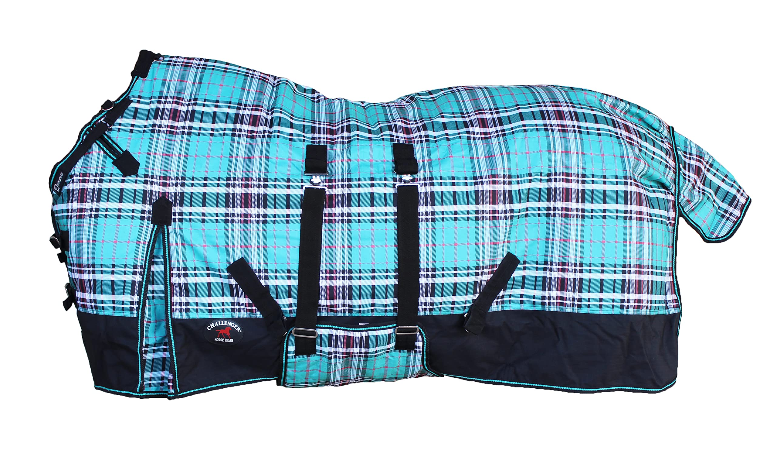 Challenger 1200D Waterproof Heavyweight Winter Horse Blanket with Removable Bellyband - 596B Turnout Rug for Cold Weather Riding & Stable Use