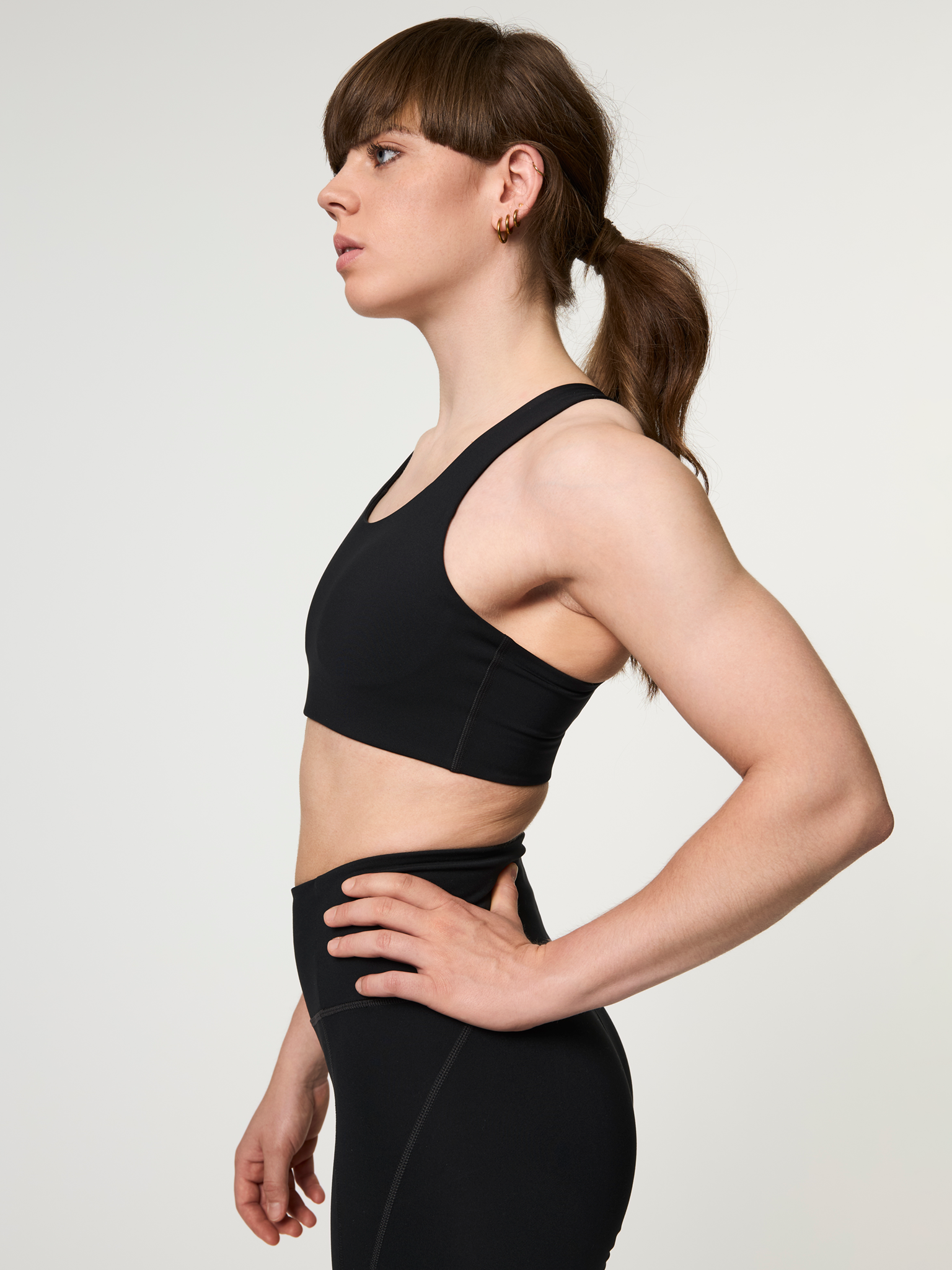 Girlfriend Collective Simone High Support Sports Bra - Black | Workout, Yoga & Running | High-Impact Support for Active Women