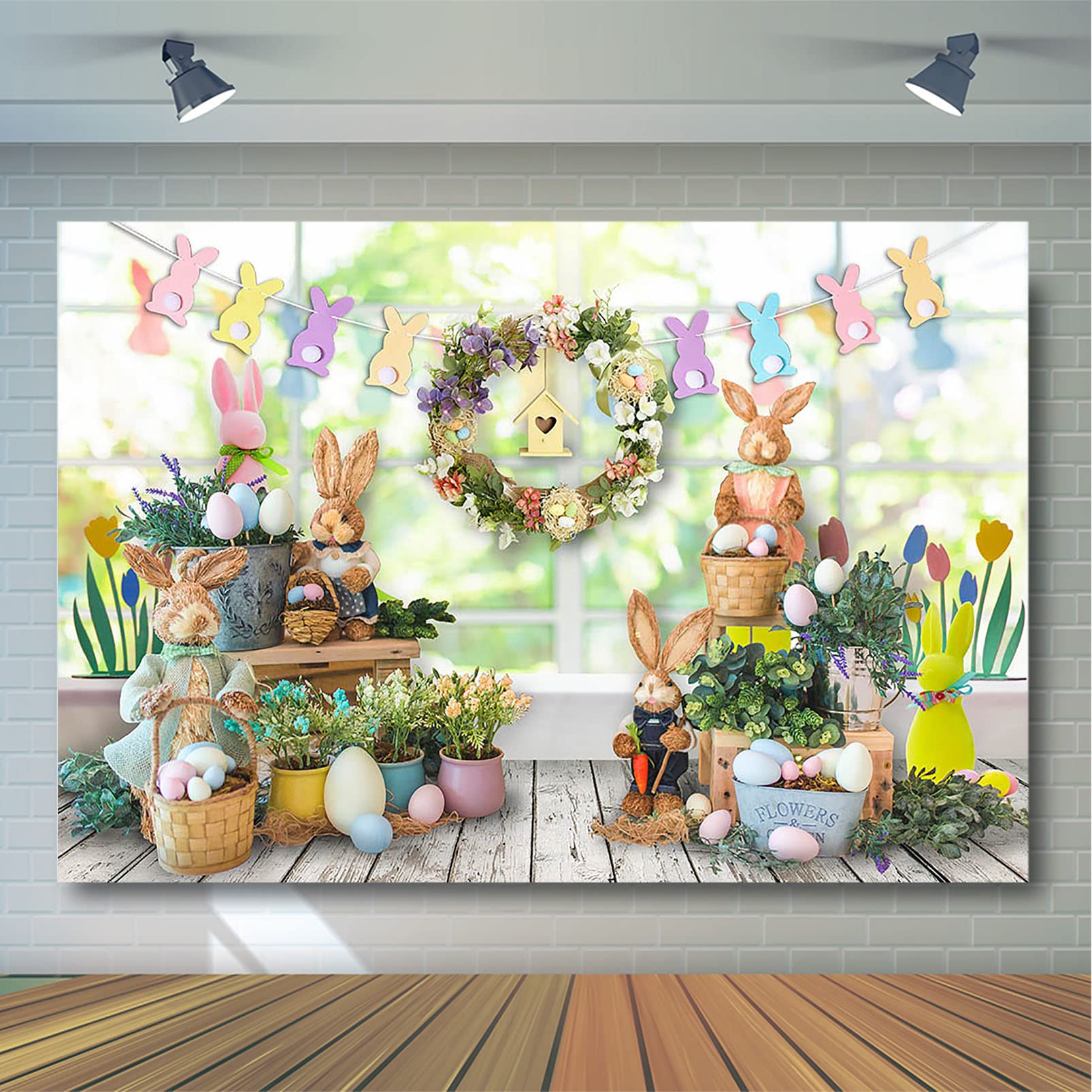 Easter Photography Backdrop - 8x6ft Spring Bunny Rabbit Eggs Theme Party Decor for Kids Children Portrait Photo Shoot | Perfect for Easter Celebrations, Birthday Parties, and Family Gatherings