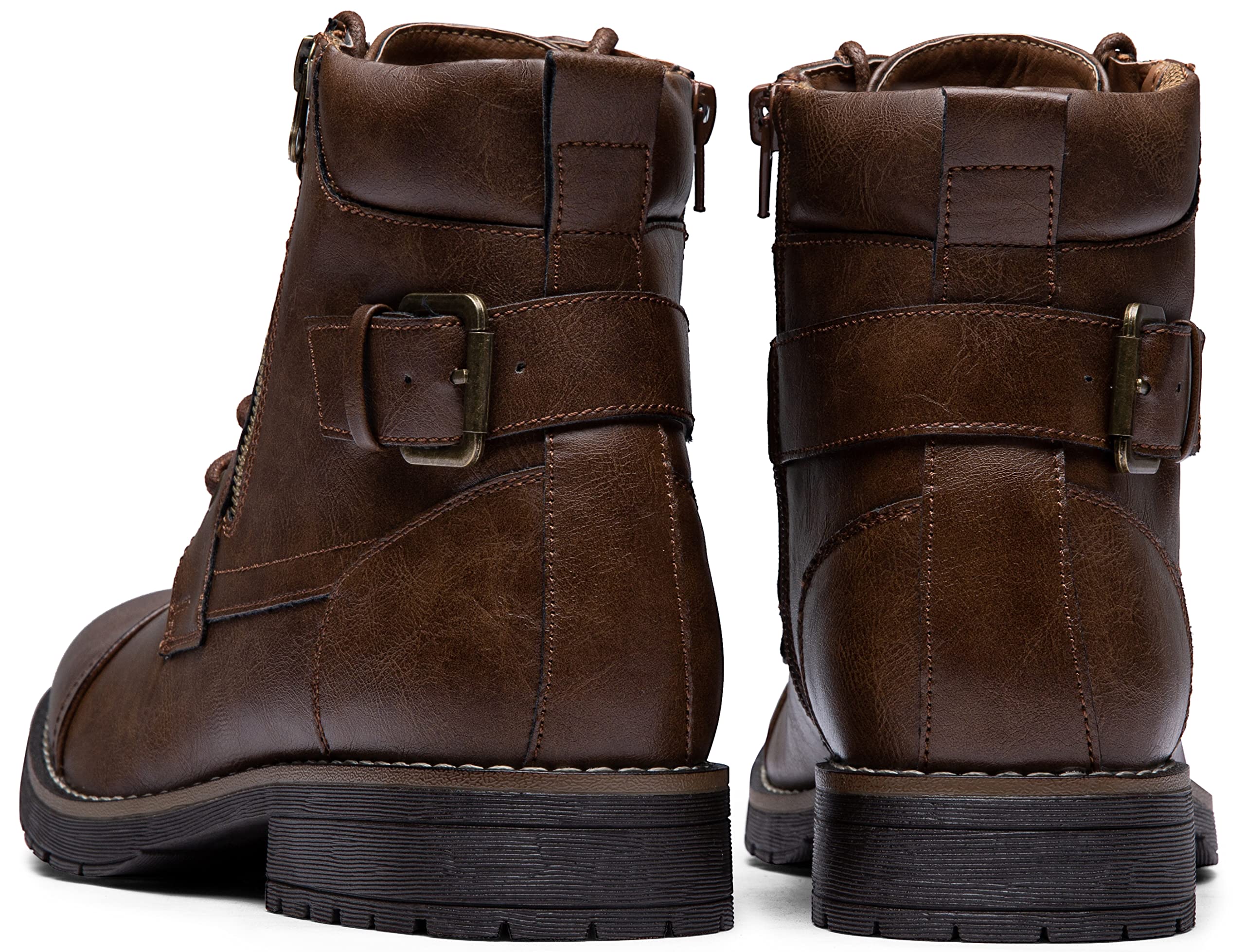 Vostey Men's Casual Motorcycle Combat Ankle Dress Boots - Stylish & Durable Footwear for Riding, Work & Everyday Wear