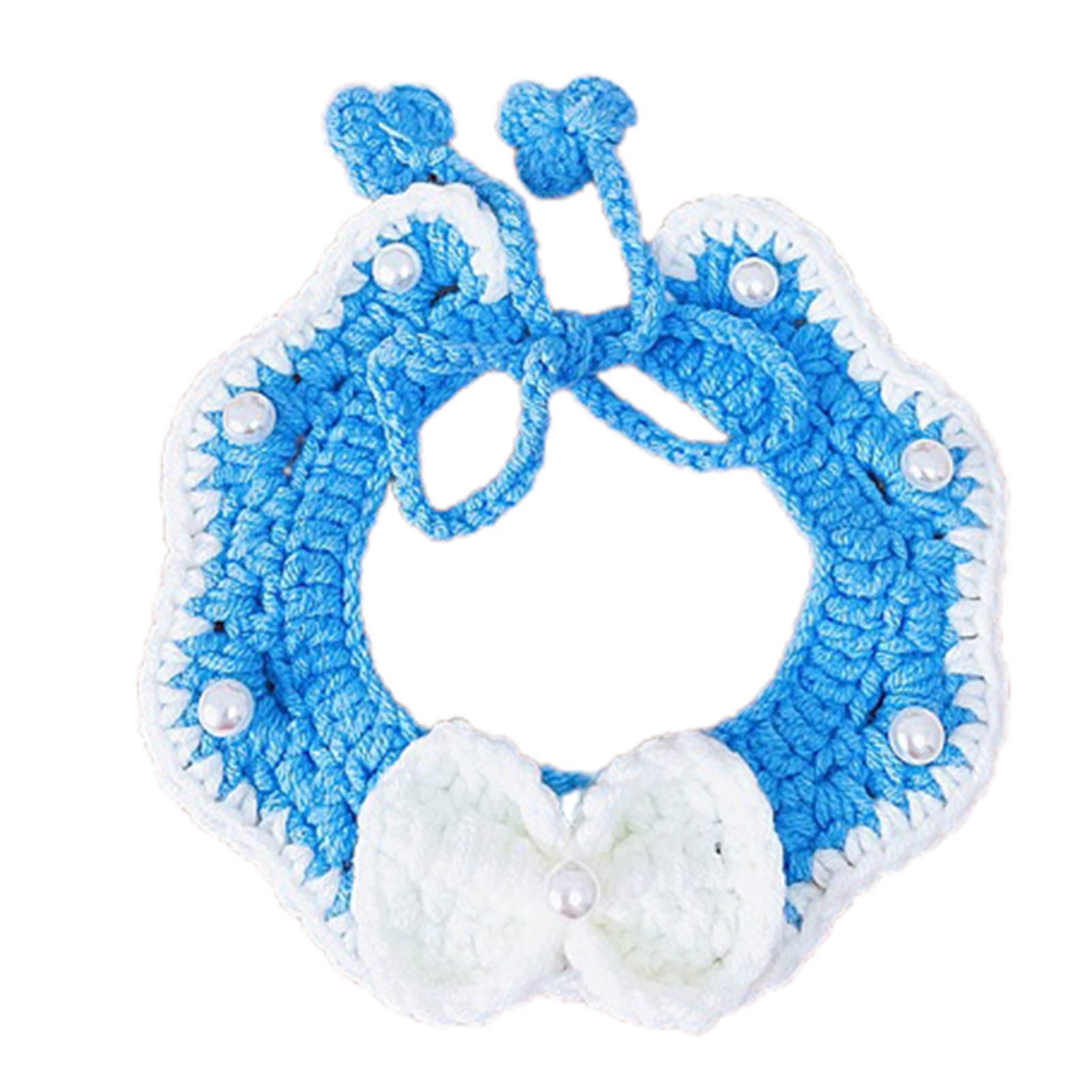Pet Bib Bow-Tie Collar for Cats & Dogs - Adjustable Knitted Holiday Dress-up