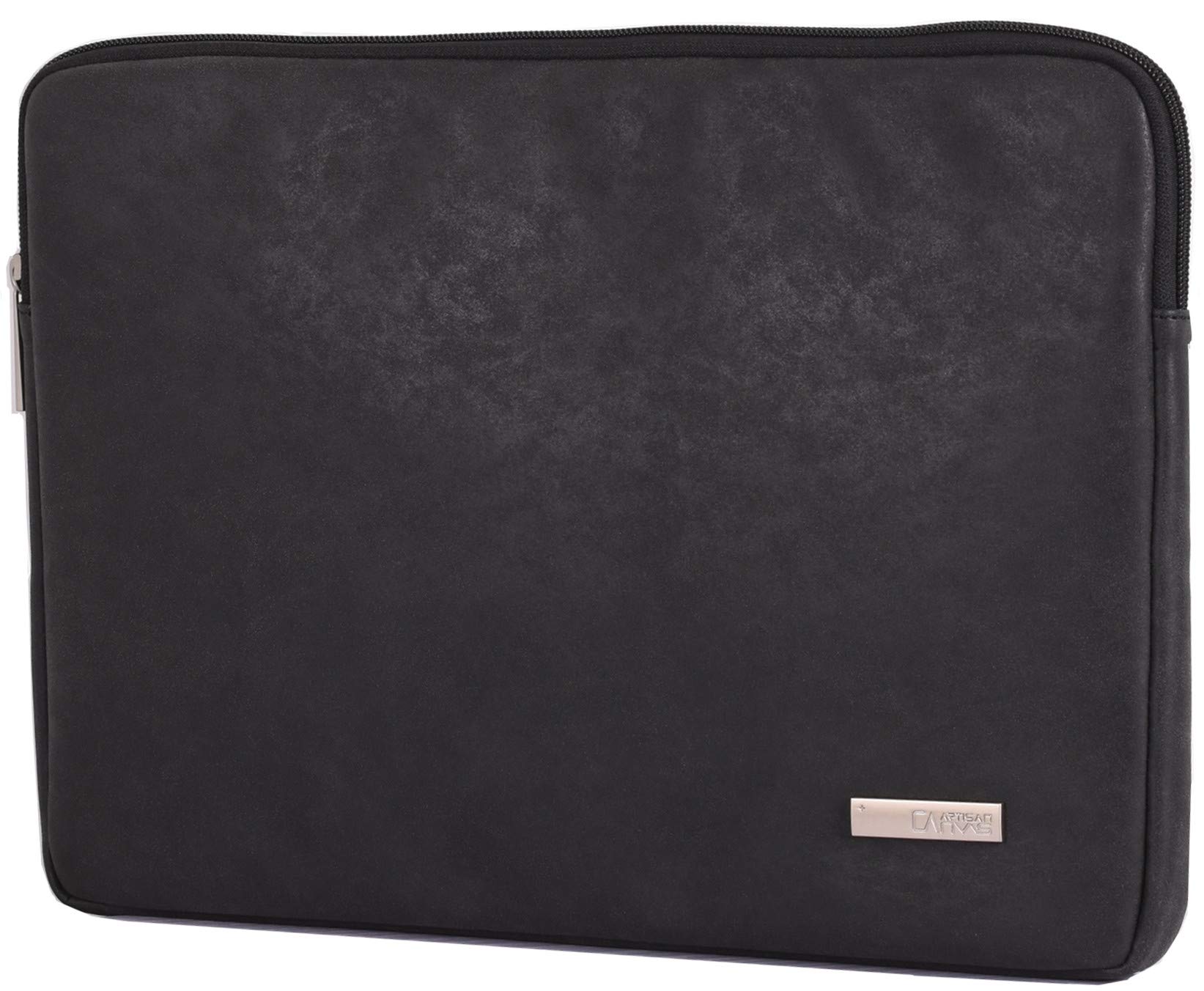 HBLOOMYST 13-15 Inch PU Leather Laptop Sleeve - Frosted Protective Case for Notebooks, Ideal for Work, Travel & School