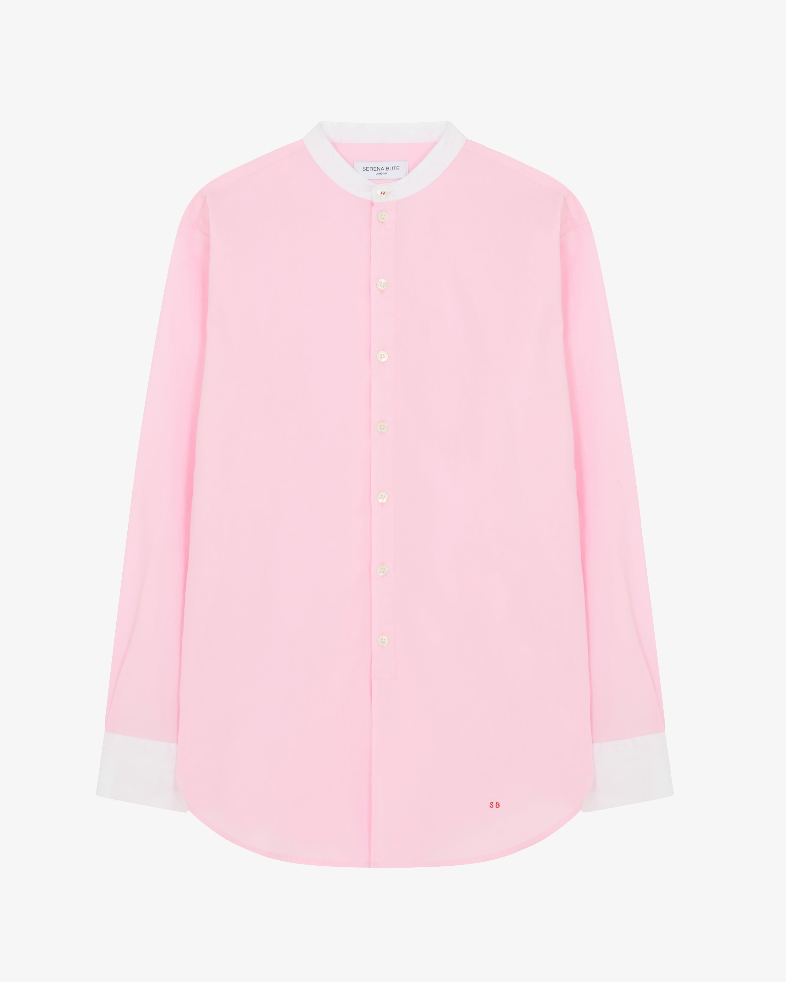 Stylish Collarless Side Opening Shirt - Pale Pink | Casual Wear, Office Outfit & Everyday Fashion