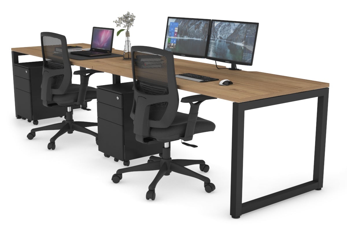 Quadro Loop Legs 2-Person Office Workstation - 1600L x 800W with Cable Management | Ergonomic Shared Desk for Collaborative Workspaces & Home Offices