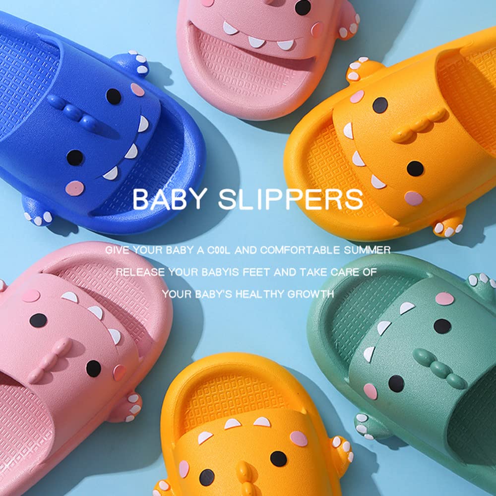 **Weilonghyw Kids Dinosaur Slippers - Soft Open-Toe Summer Slippers for Toddlers & Little Kids - Perfect for Beach, Bathroom & Indoor Play**