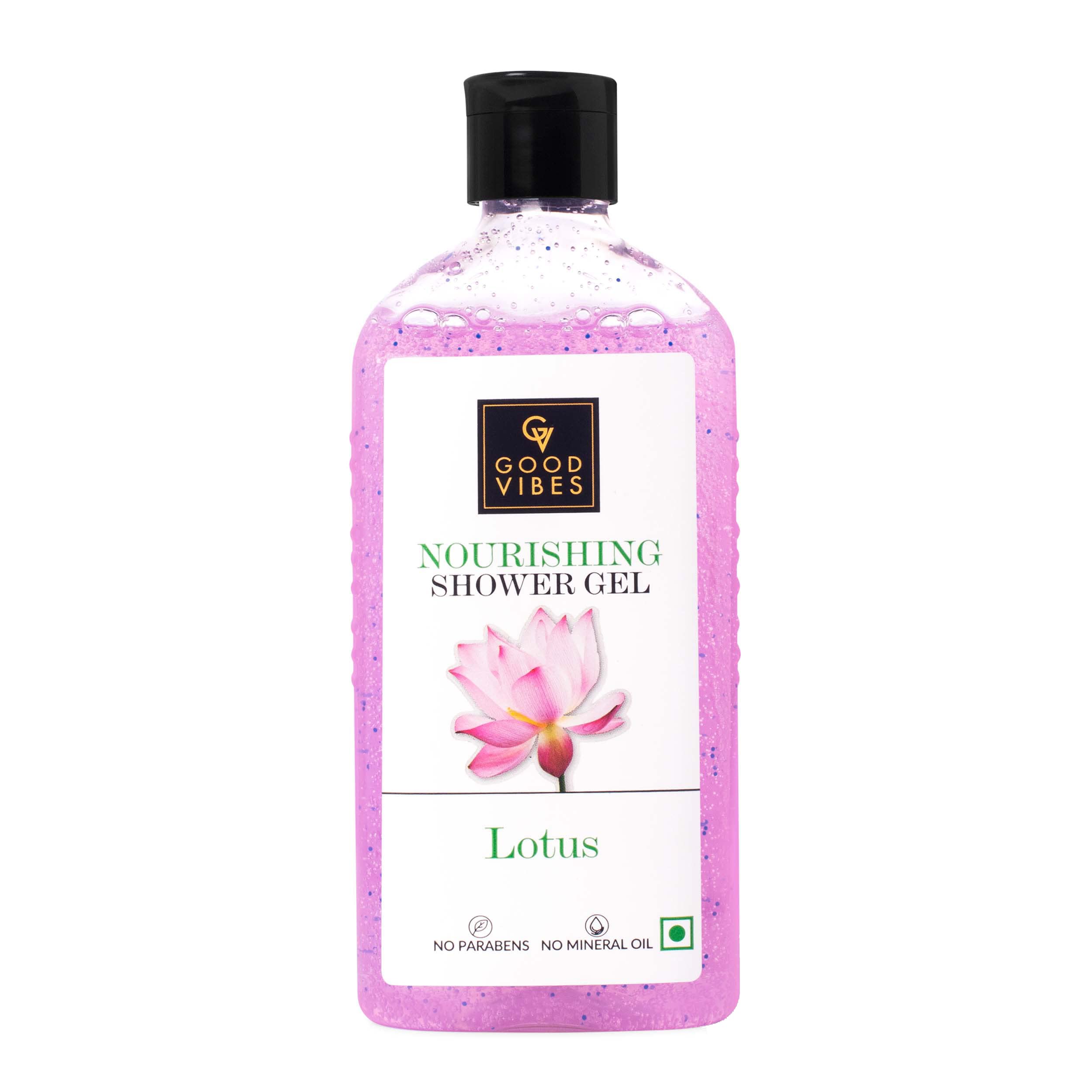 Good Vibes Lotus Nourishing Shower Gel 300ml - Moisturizing, Softening & Hydrating Body Wash for All Skin Types | Vegan, Paraben-Free, Mineral Oil-Free | Certified Fragrance | Perfect for Daily Relaxation & Spa-Like Bath Experience