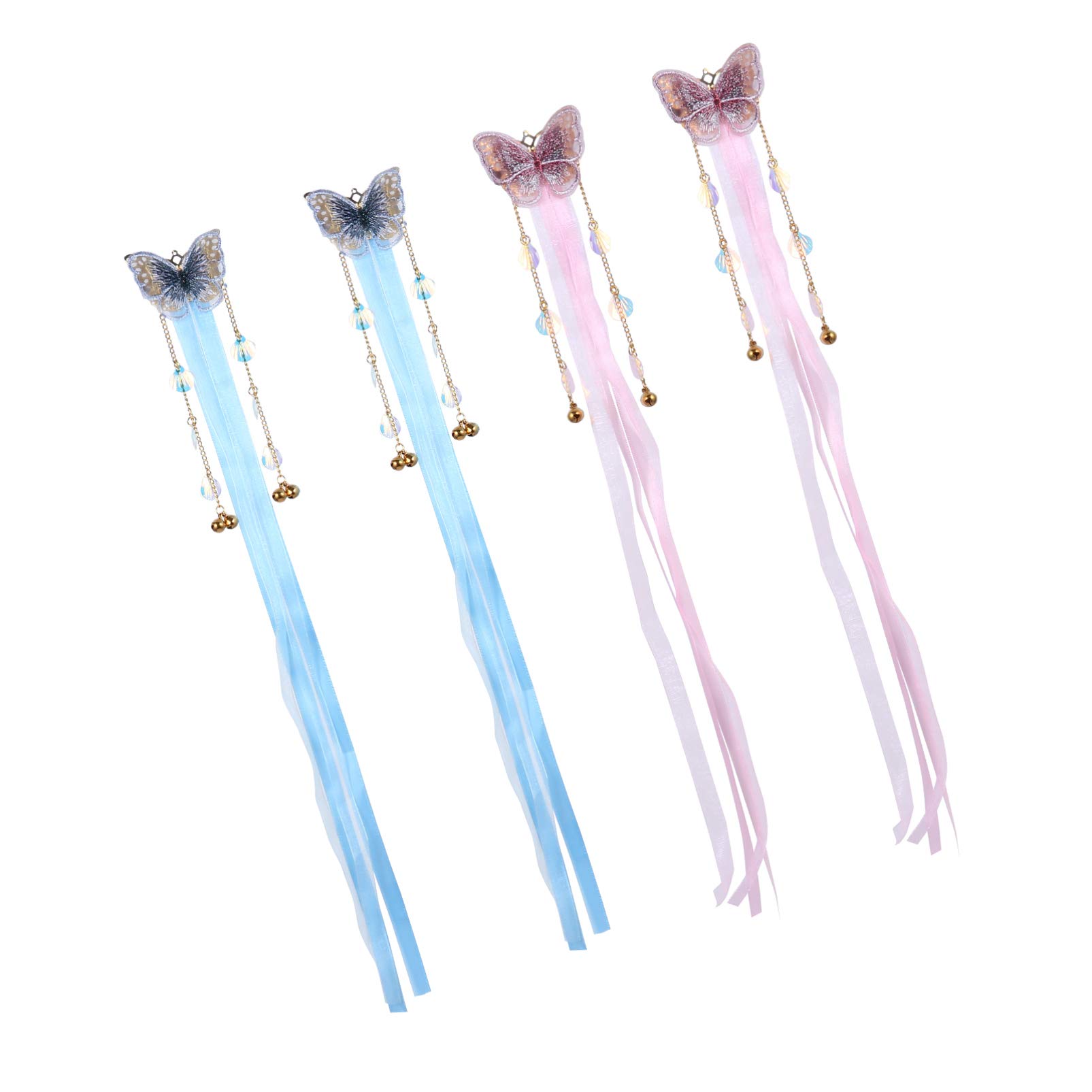 SOIMISS Pearl Butterfly Hair Sticks - Vintage Rhinestone Hairpins for Women & Brides - Wedding & Party Accessories