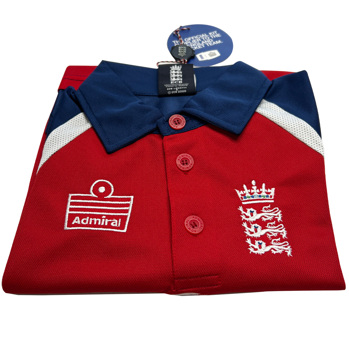 ECB Vintage Admiral ODI Short Sleeve Cricket Shirt (2000) - Retro Cricket Jersey for Men - Perfect for Cricket Matches, Sports Events & Vintage Fashion Collectors