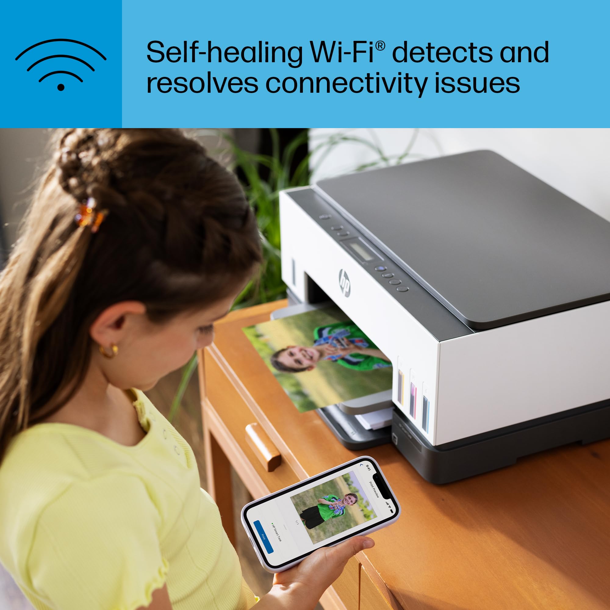 HP Smart-Tank 6001 Wireless All-in-One Ink Tank Printer - Cartridge-Free with 2 Years of Ink, Mobile Print/Scan/Copy (2H0B9A) - Perfect for Home Office & Small Business Printing Needs