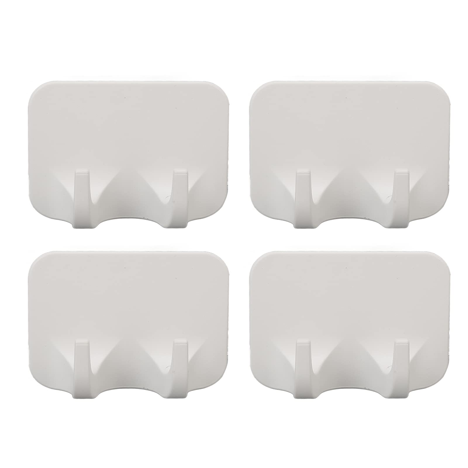 4Pcs Sticky Hooks - Heavy Duty Double Sided Adhesive Hooks for Kitchen, Bathroom, Office - White Wall Mount Organizer for Hanging Towels, Keys, Utensils & Decor