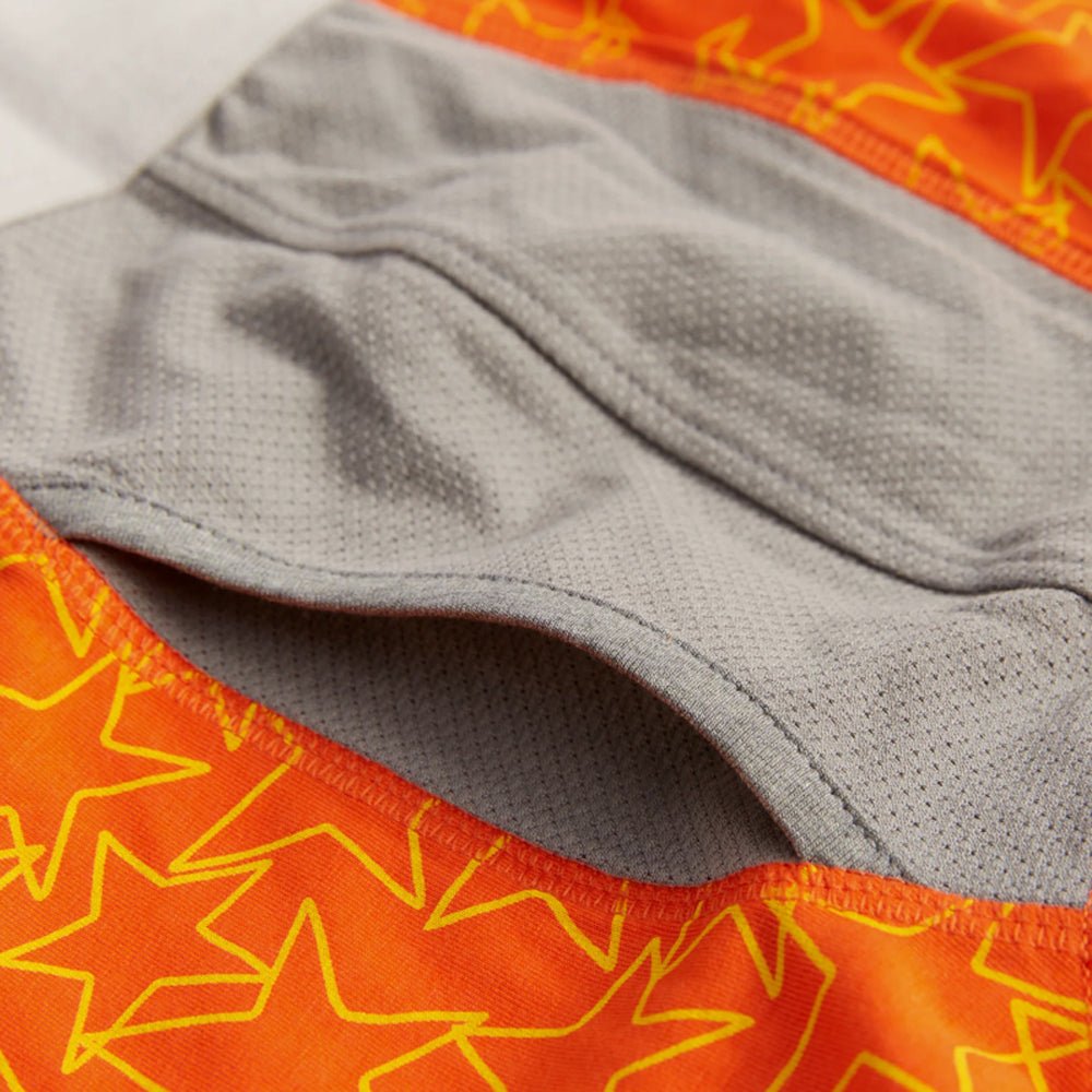 Men's Bamboo & Organic Cotton Underwear - Breathable & Eco-Friendly Boxer Briefs - Yellow Popstars Print - Perfect for Daily Wear, Gym & Travel