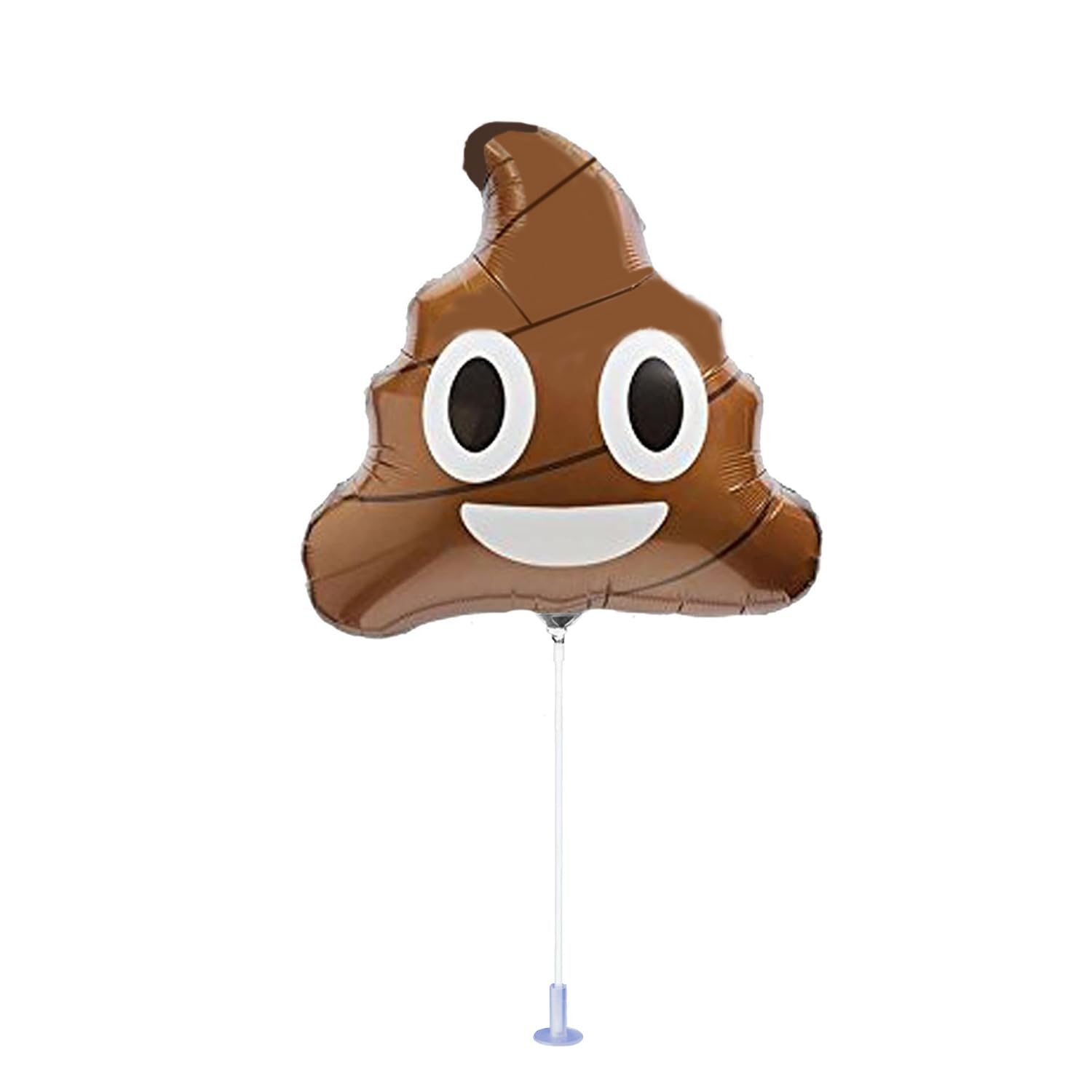 PMU Emoji Poop Balloons 9 Inch - Pre-Inflated with Sticks (12 Pack) - Perfect for Birthday Parties, Baby Showers & Funny Gifts