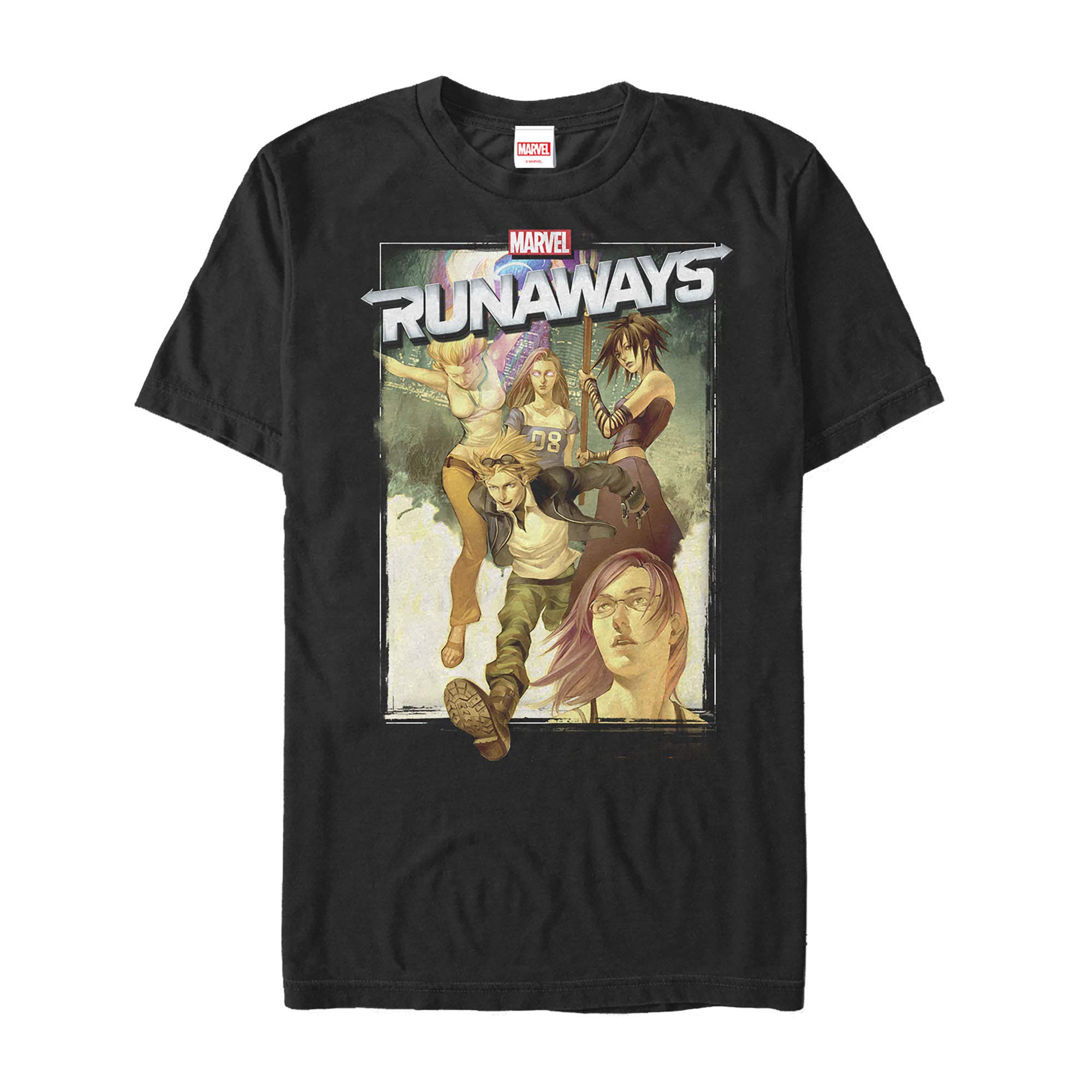Marvel Men's Runaways Watercolor Graphic T-Shirt - Superhero Comic Tee for Casual Wear & Marvel Fans Collection
