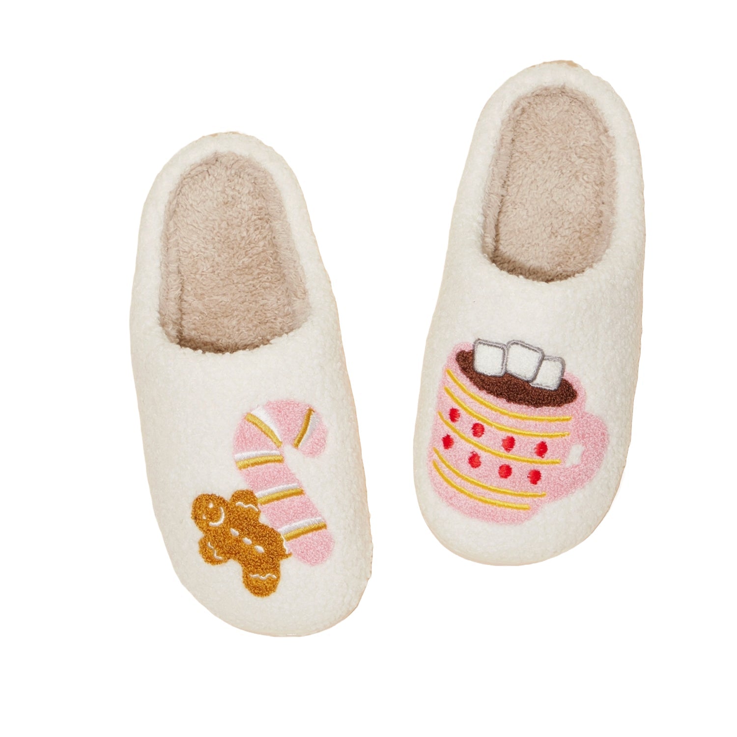 FLOOF Sweet Treat Slippers - Cozy White Fuzzy House Shoes for Women | Perfect for Lounging at Home, Relaxing & Gift Giving