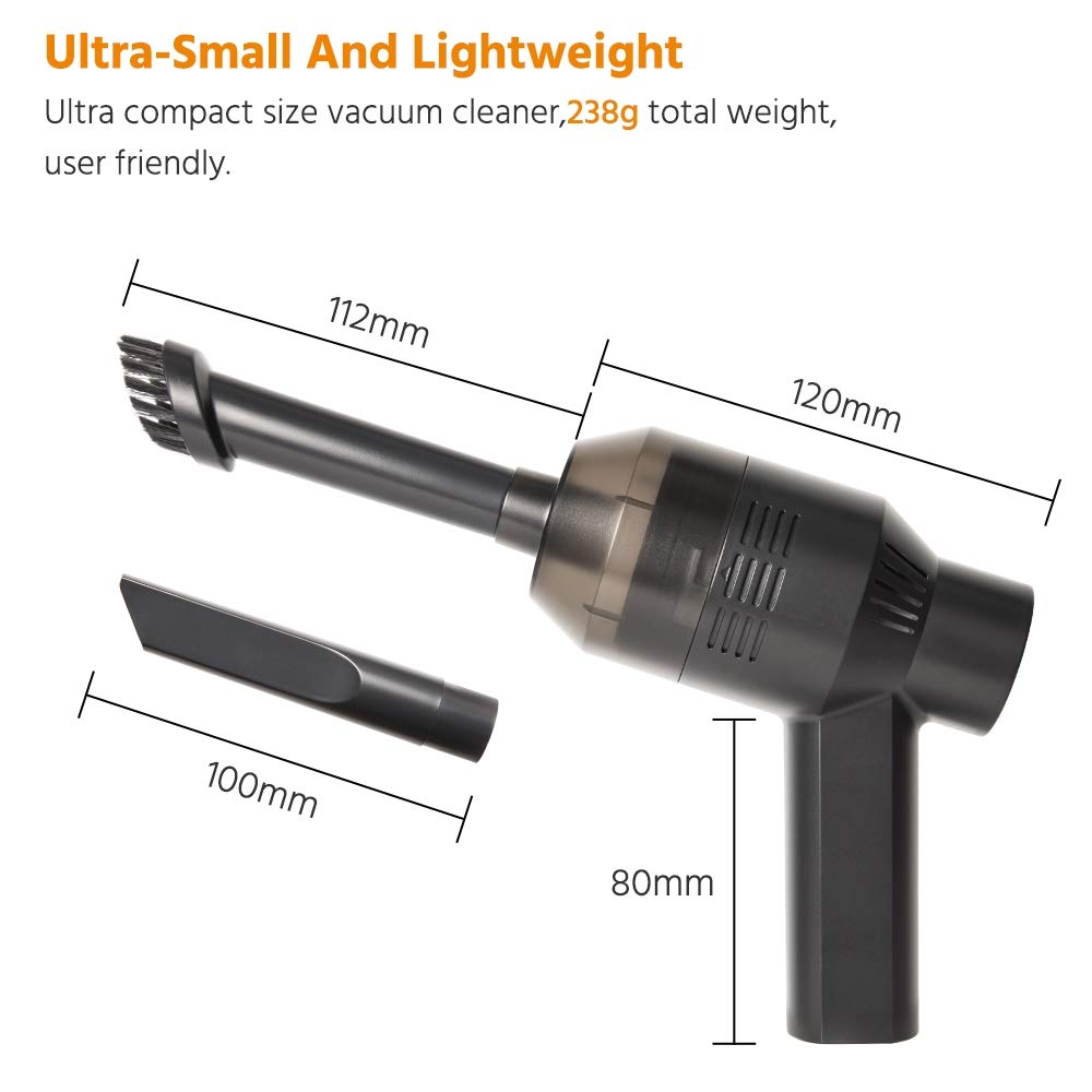 Cordless Mini Handheld Vacuum Cleaner - Rechargeable USB Keyboard & Computer Cleaner for Dust, Crumbs, Pet Hair | Perfect for Home, Office, Car & Small Spaces Cleaning