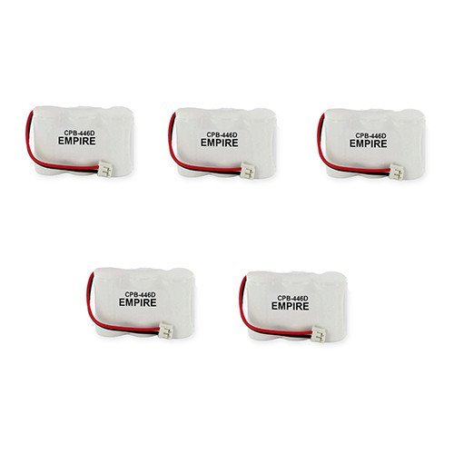 GE 2-5902 Cordless Phone Combo Pack with 5 EM-CPB-446D Replacement Batteries - Perfect for Home & Office Communication