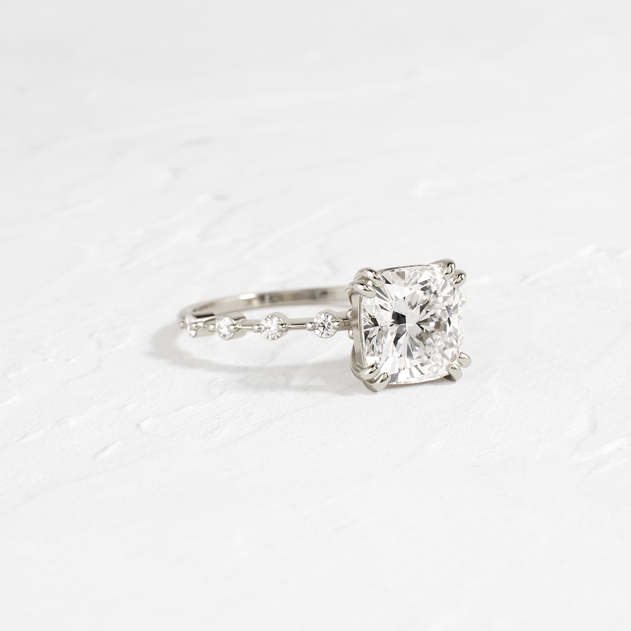Cushion Cut Distance Ring - Elegant Wedding Band for Women & Men - Perfect for Engagement, Anniversary & Everyday Wear