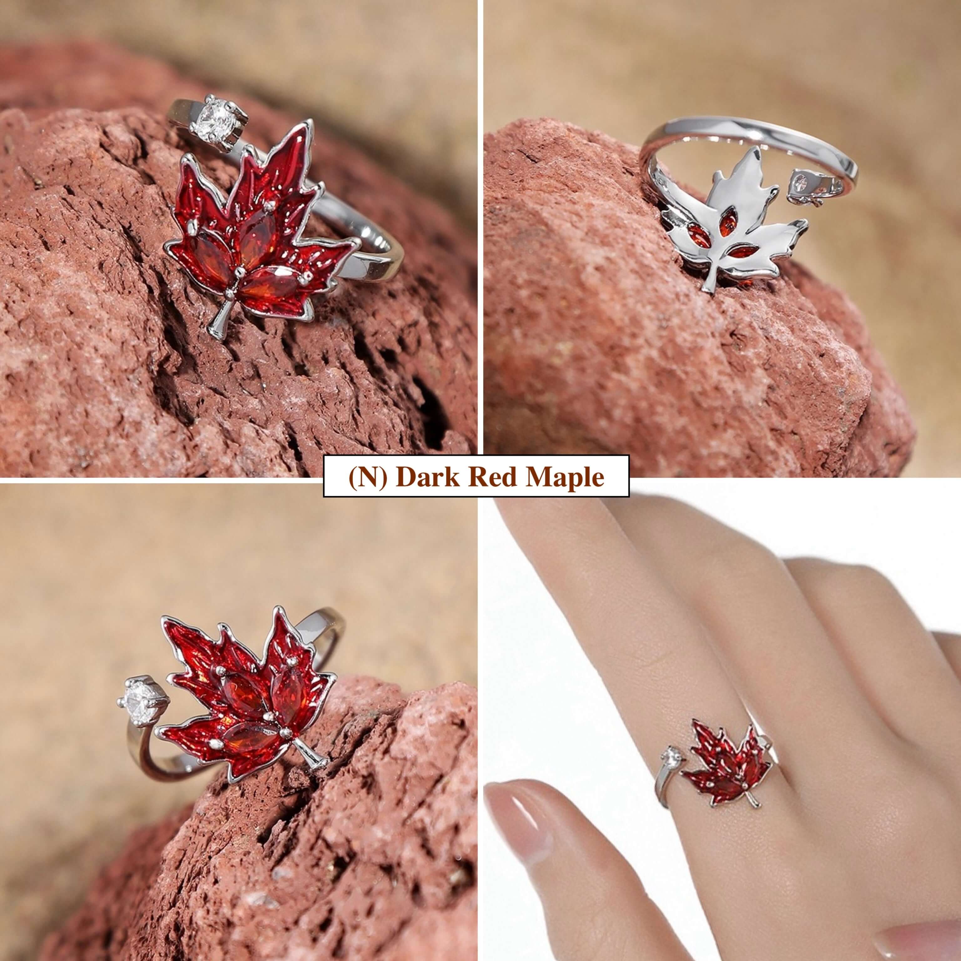 Autumn Fall Maple Leaf Adjustable Ring - GS042 | Vintage Nature Inspired Jewelry for Women | Perfect for Thanksgiving, Halloween & Cozy Fall Outfits