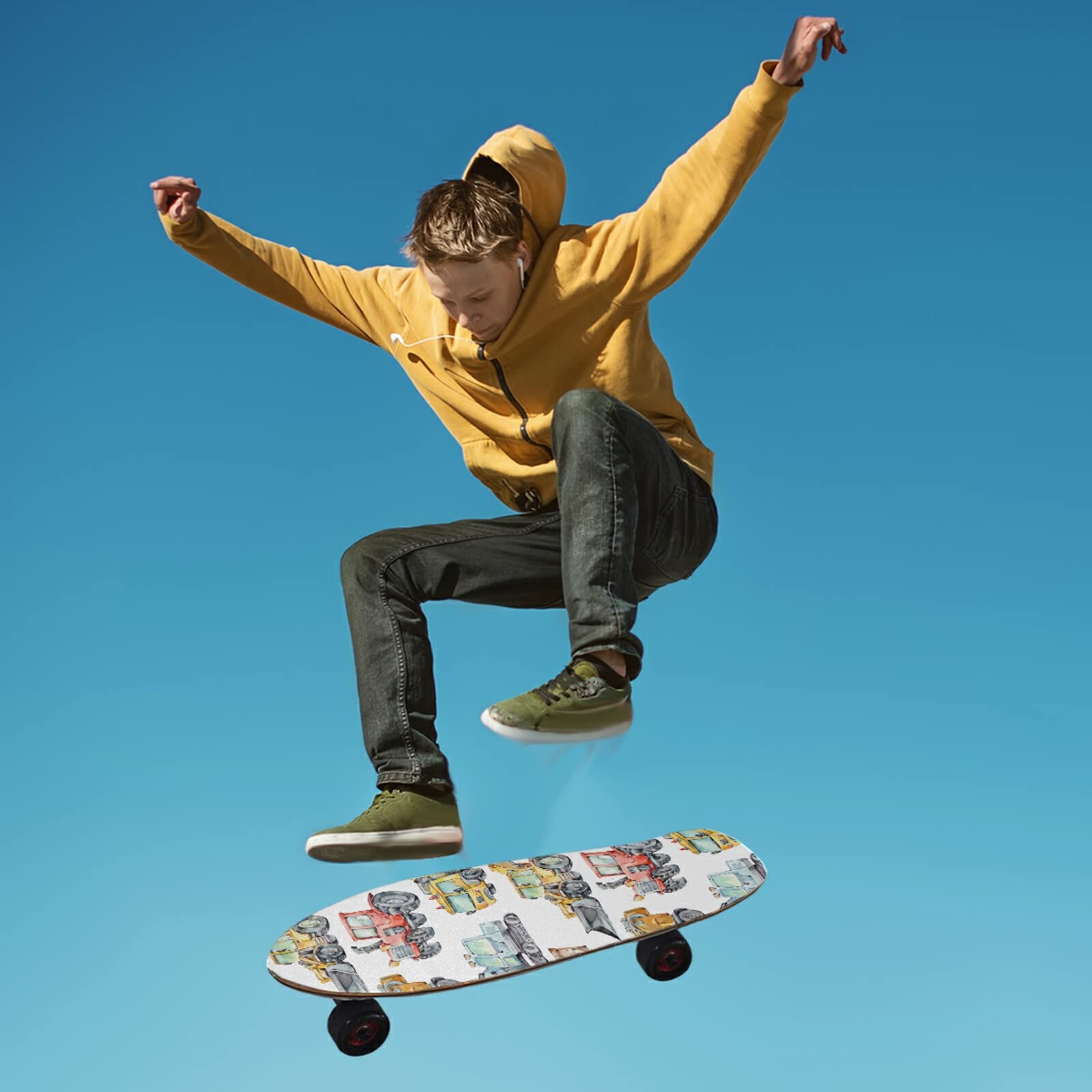 Poeticcity Waterproof Skateboard Grip Tape - Anti-Slip Longboard & Scooter Griptape - Tear-Resistant Sandpaper Sheet Sticker Roll - Bubble-Free Easy Application for Skateboards, Longboards & Scooters - Perfect for Street Skating, Downhill Riding & Commuting
