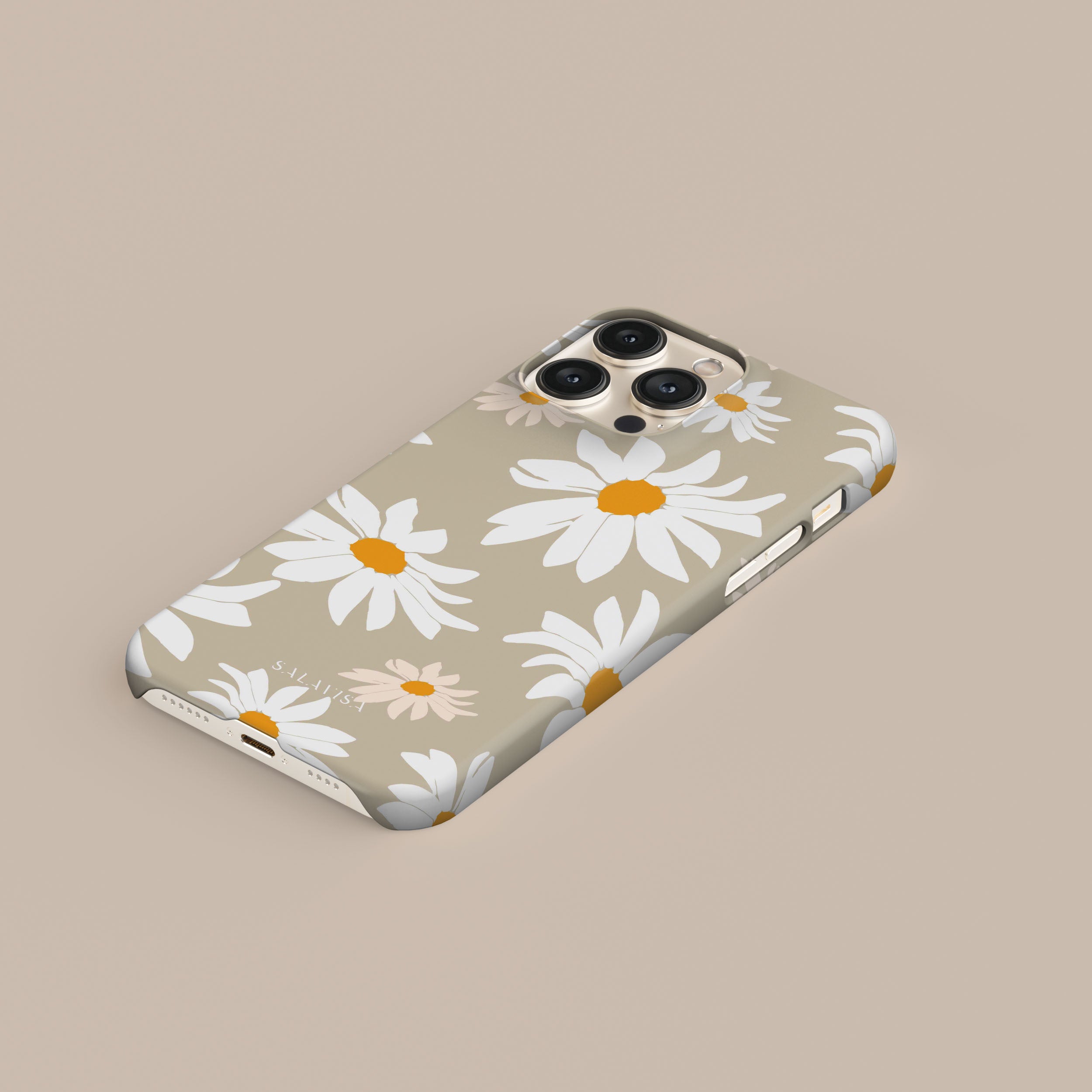 Beige Daisy Phone Case - Cute Floral Design Protective Cover for iPhone & Samsung - Perfect for Everyday Use, Travel & Gifting