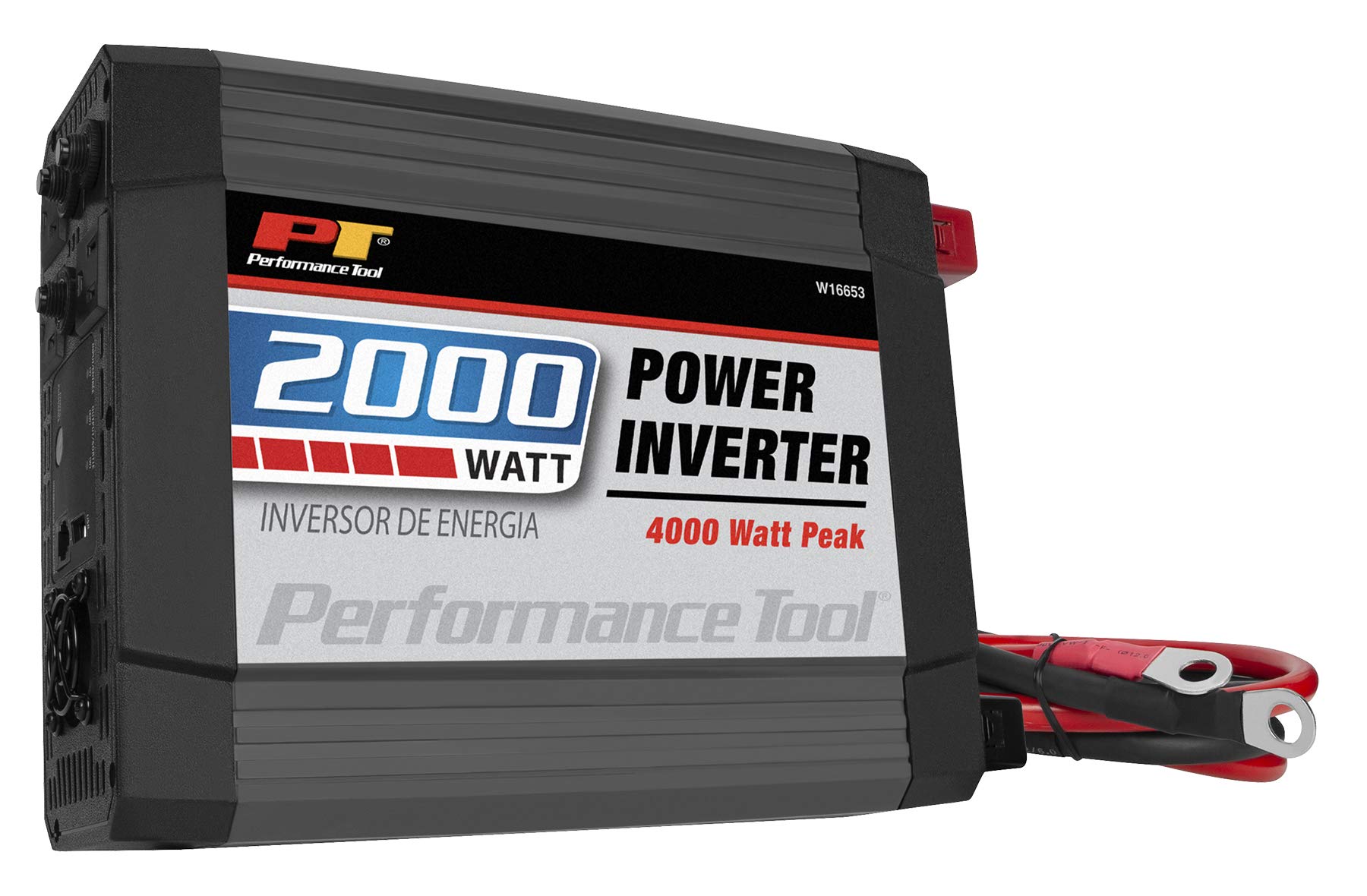Performance Tool W16653 2000-Watt Power Inverter - Portable Car Inverter for Laptops, Phones & Appliances | Reliable DC to AC Converter for Camping, Road Trips & Emergency Power Outages