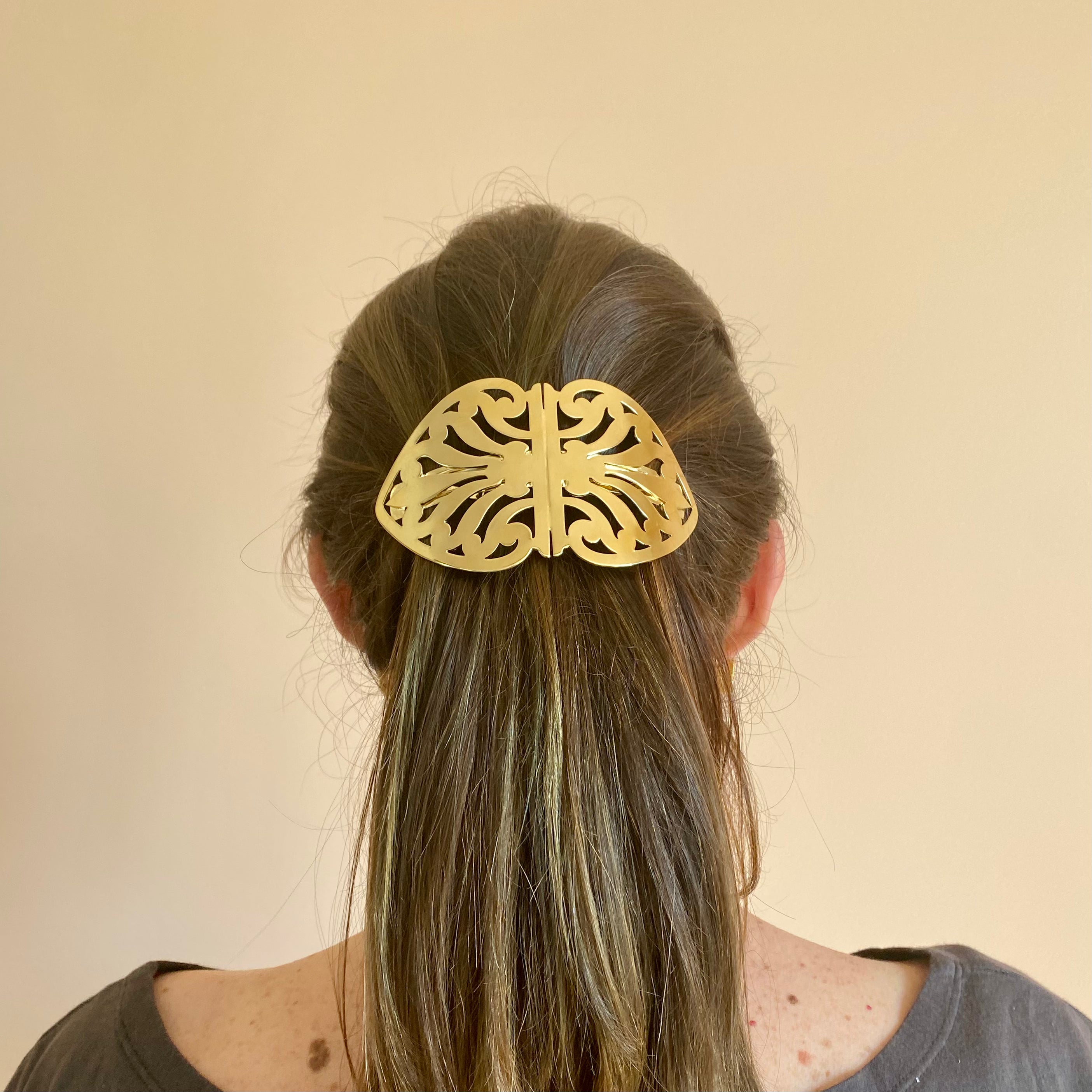 Selena Gold Hair Clip - Elegant Grande Barrette for Women | Perfect for Weddings, Parties & Everyday Styling