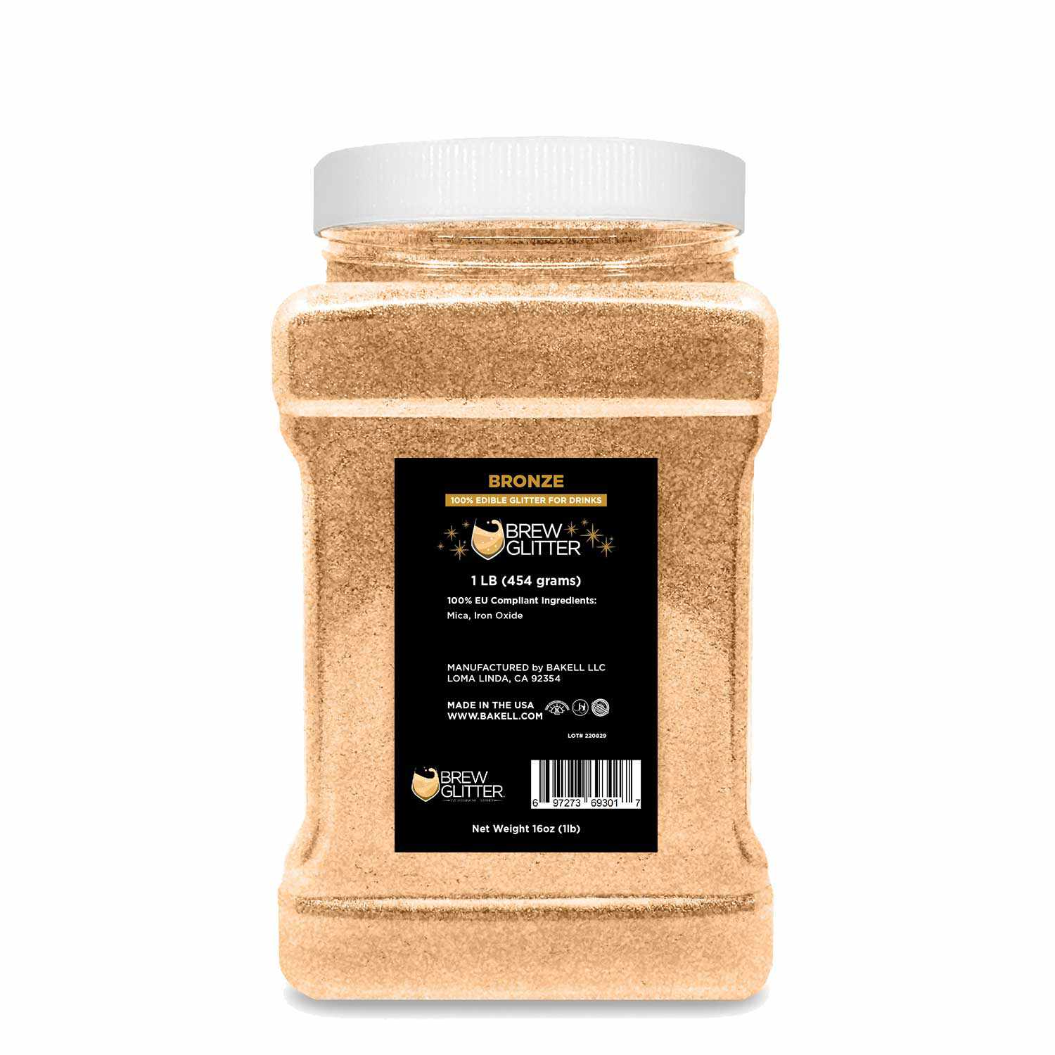 Premium Bronze Brew Glitter® - FDA Approved Cosmetic Grade Glitter for Soap, Bath Bombs & DIY Crafts (Bulk Size 1LB) - Perfect for Home Spa, Candle Making & Resin Art Projects
