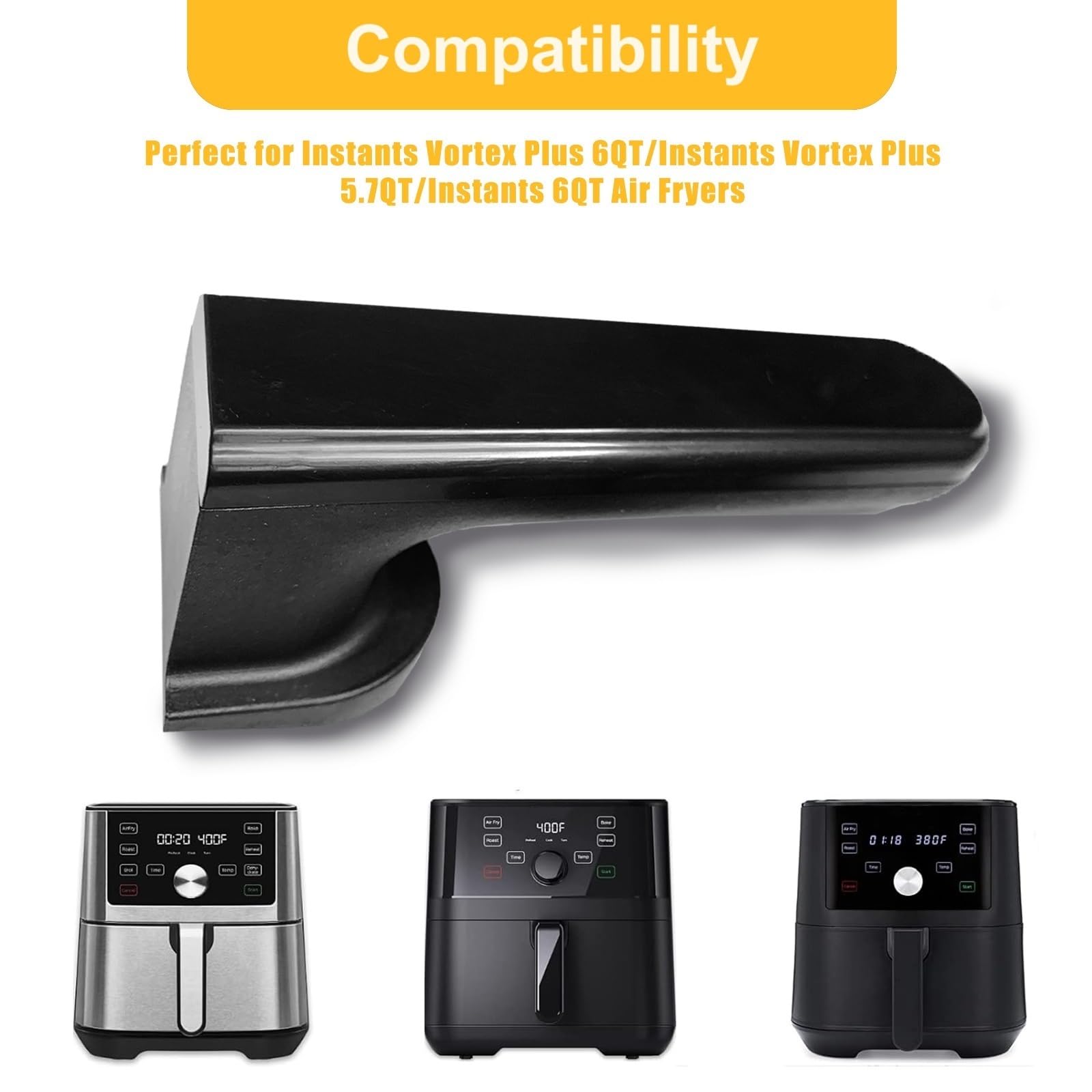 Upgraded Replacement Handle for Instant Vortex Plus 6QT/5.7QT Air Fryer - Ergonomic Design & Dishwasher Safe - Perfect for Cooking, Baking & Air Frying at Home