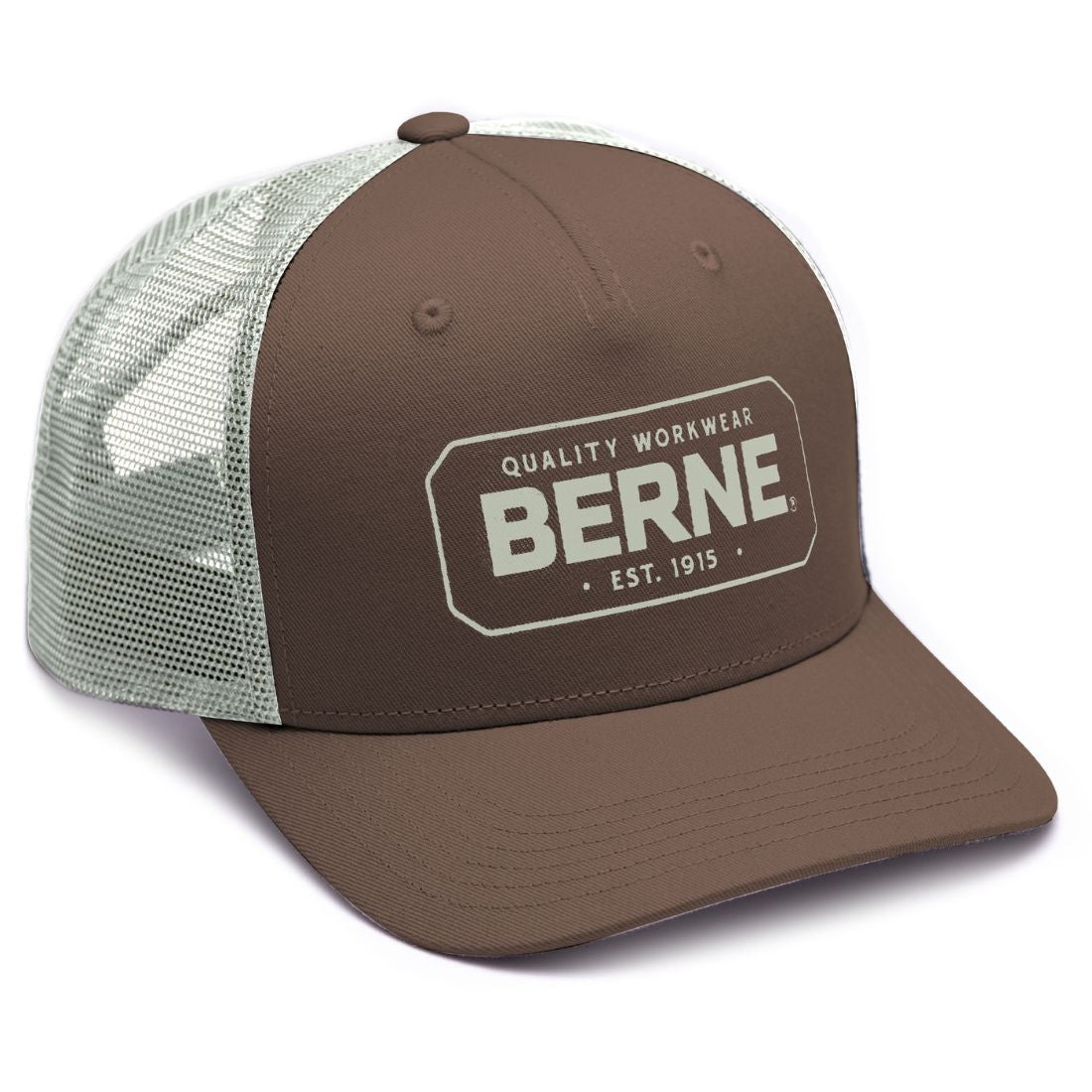 Berne Logo Trucker Hat H181 - Stylish Mesh Back Baseball Cap for Men & Women - Perfect for Outdoor, Hiking, and Casual Wear