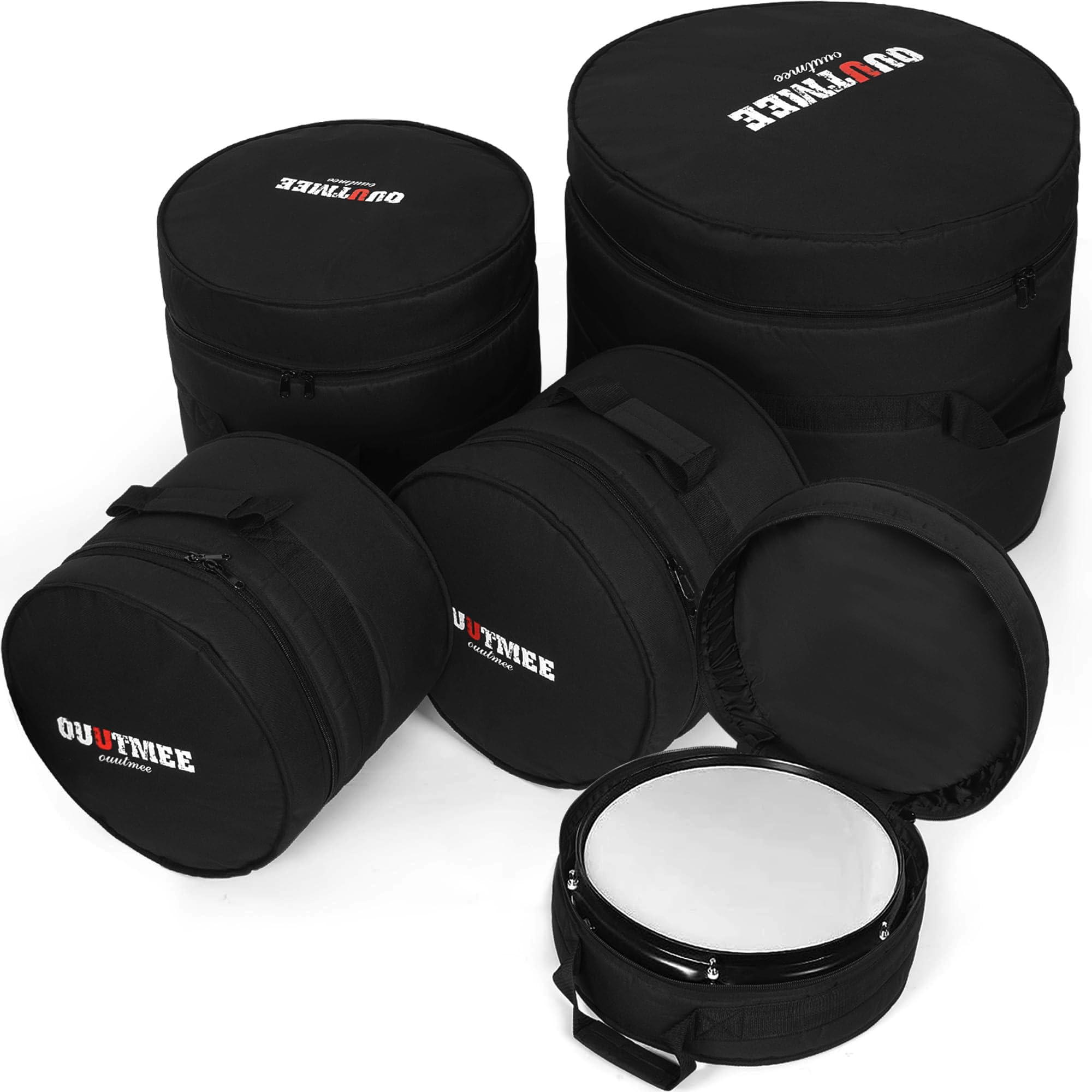 5-Piece 10mm Padded Drum Bag Set - Protective Covers for 12