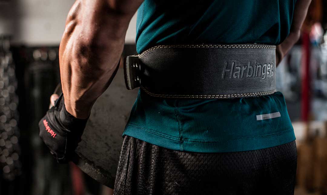 Harbinger 4-Padded Leather Weightlifting Belt for Men & Women - Premium Gym Belt for Powerlifting, CrossFit, Bodybuilding - Heavy Duty Support for Back & Core During Workouts